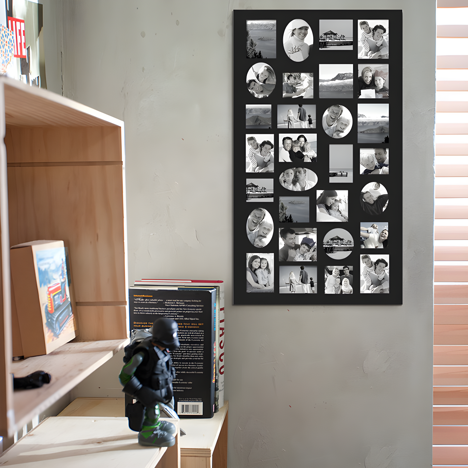 Adeco Trading Black Solid + Manufactured Wood Picture Frame