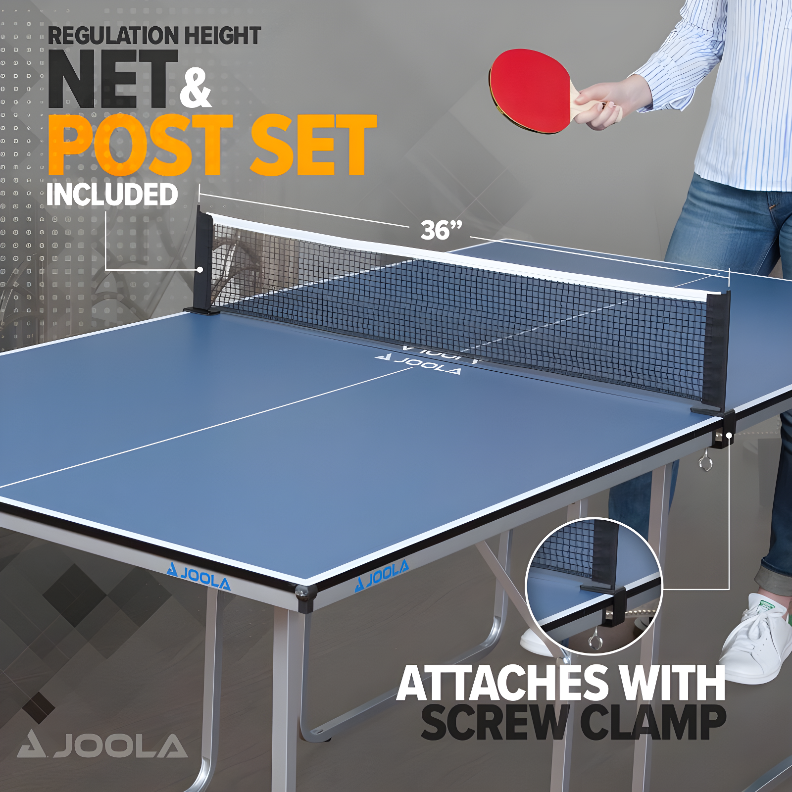 JOOLA Midsize Table Tennis Table - Mini Ping Pong Table and Foldable Game Table for Board Games, Puzzles - Card Table for Kids Playroom and Teens