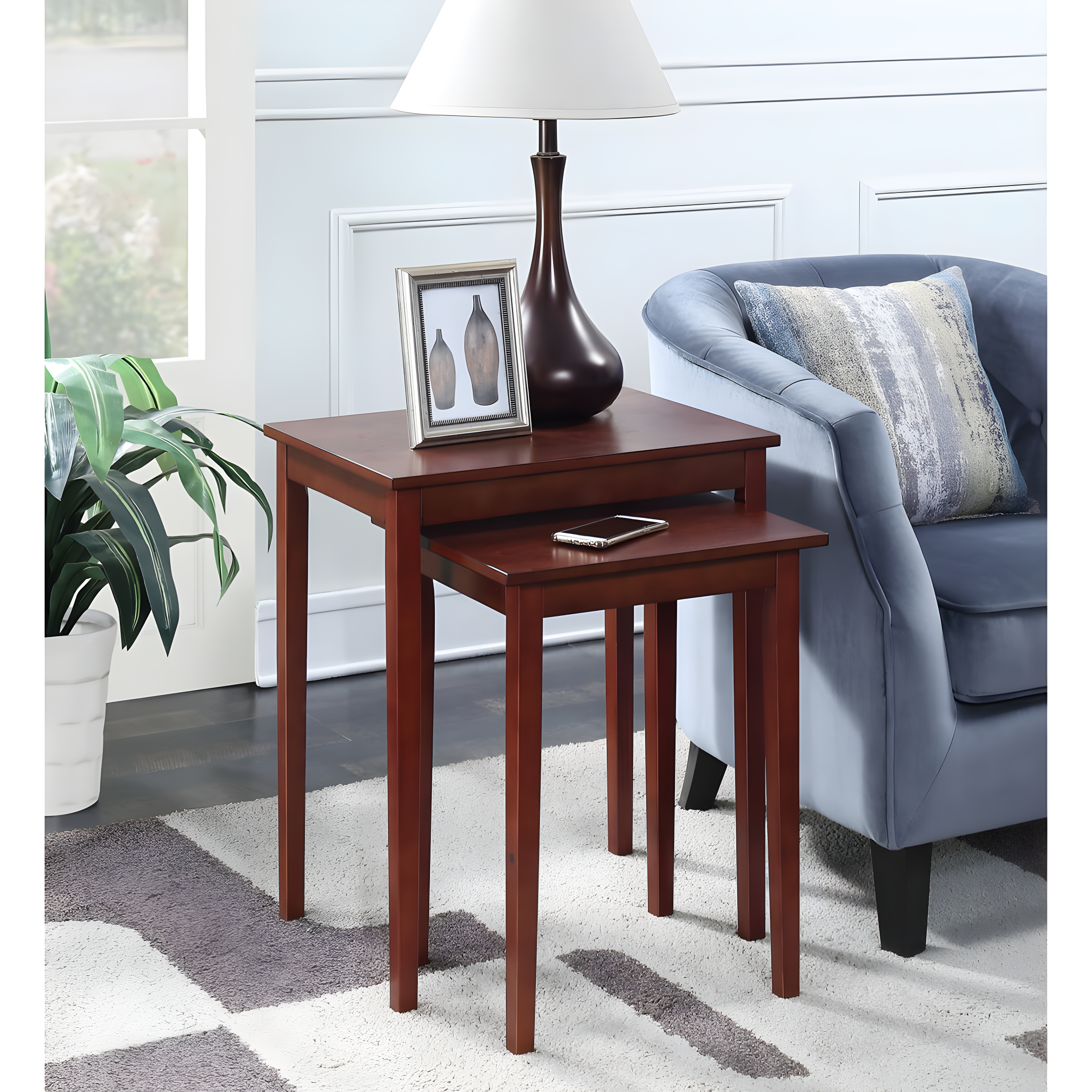 Convenience Concepts American Heritage Nesting End Tables, Mahogany