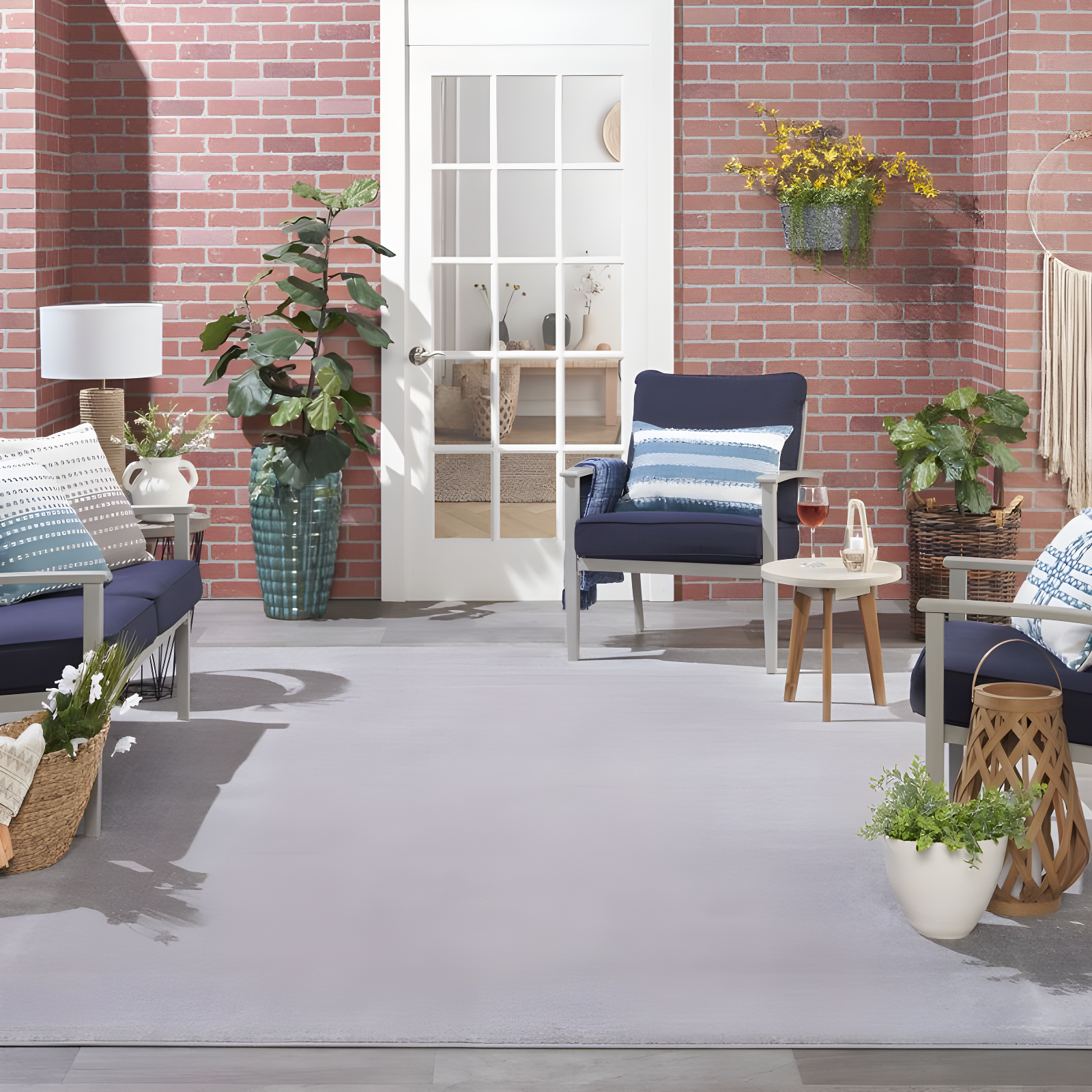 Nourison Essentials Easy Care Indoor Outdoor Area Rug - Silver Grey 10' x 14'