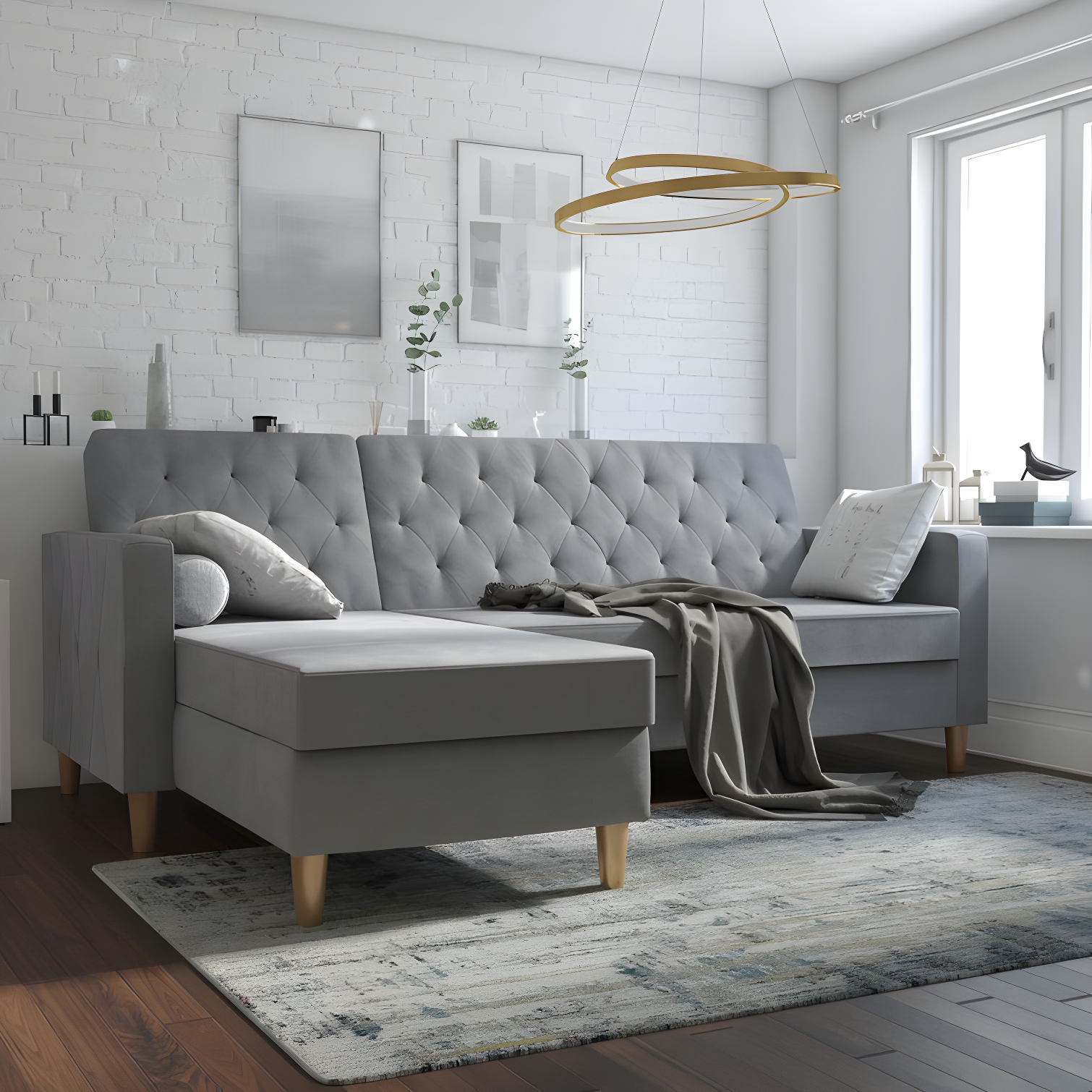 Liberty Upholstered Reversible Chaise Sectional with Storage