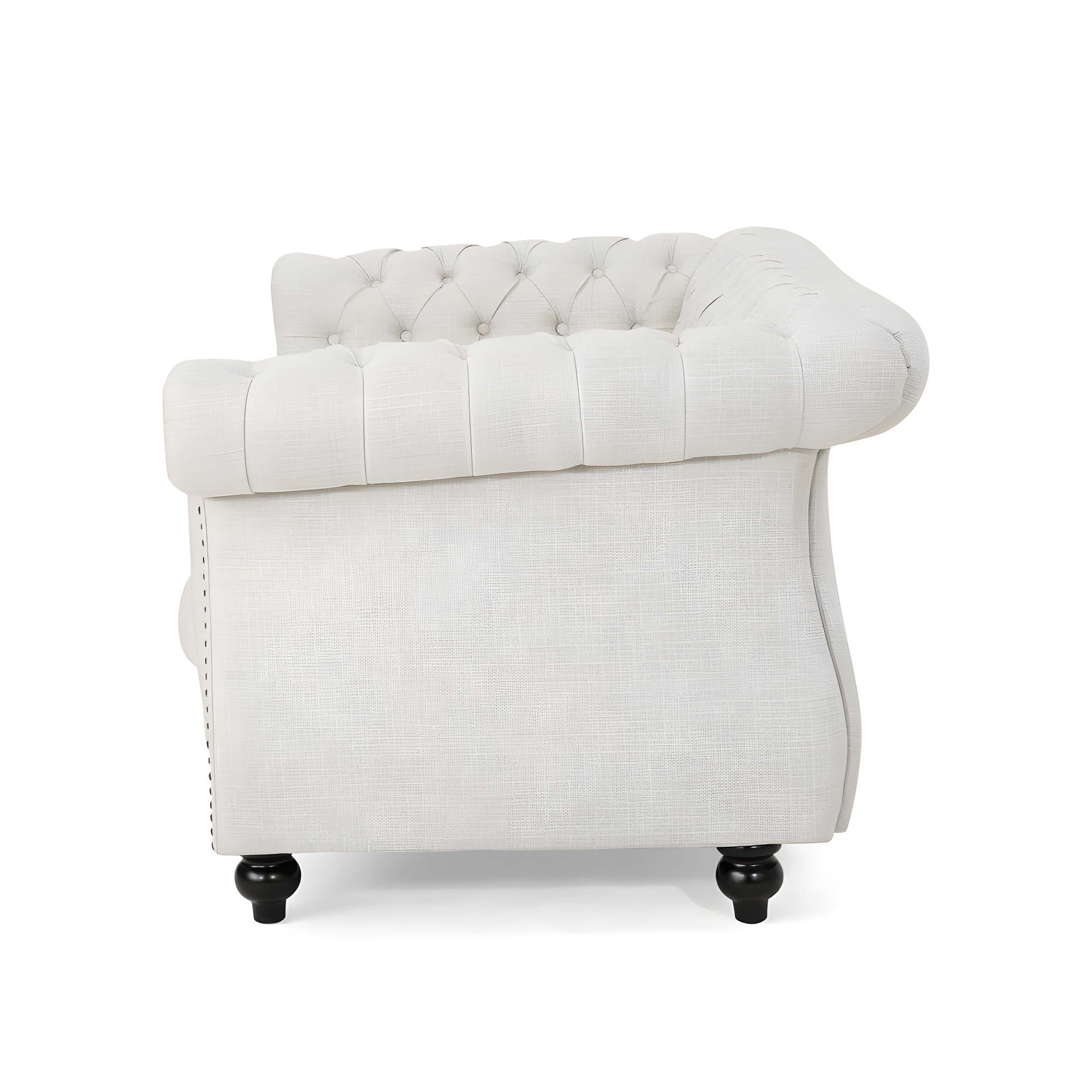 Noble House Ember Interiors Aaniya Fabric Chesterfield Loveseat Sofa, Beige