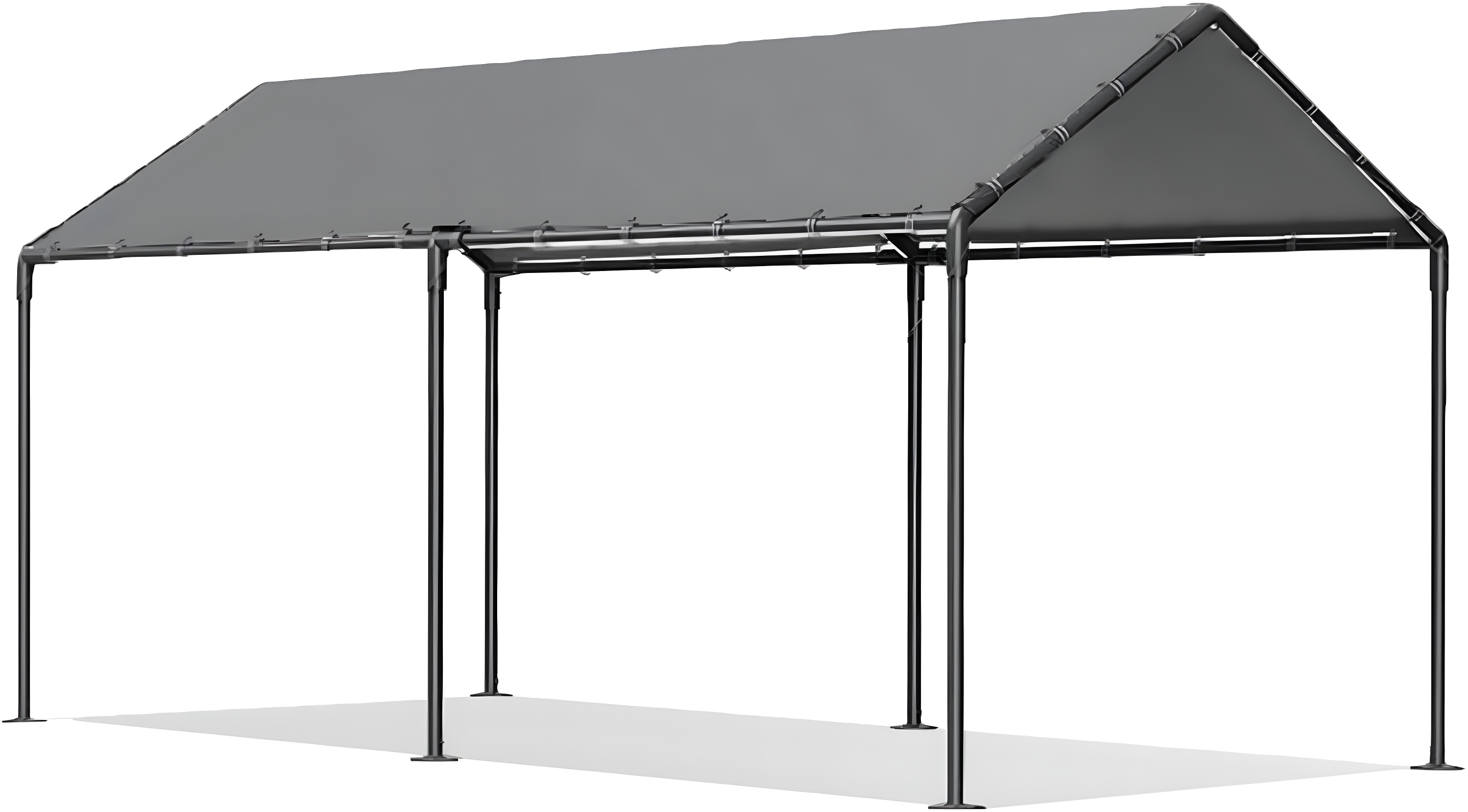 Carports Canopy 10x20 Heavy Duty, Metal Carport Waterproof Carports Garage Tent with 6 Steel Stakes Outdoor for Car Tuck Boat SUV Party (Grey)