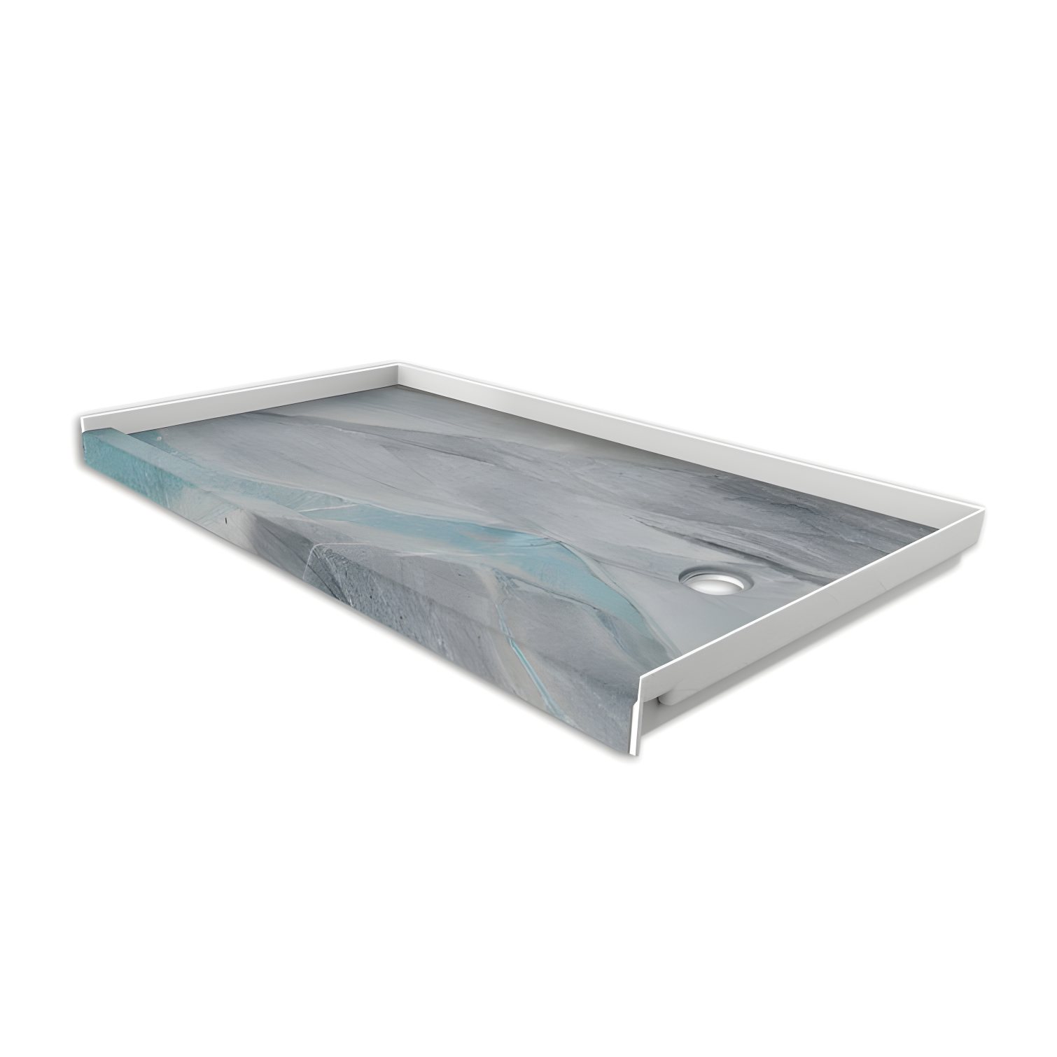 FlexStone 60"L x 32"W Single Threshold Alcove Shower Base with Right-Hand Drain