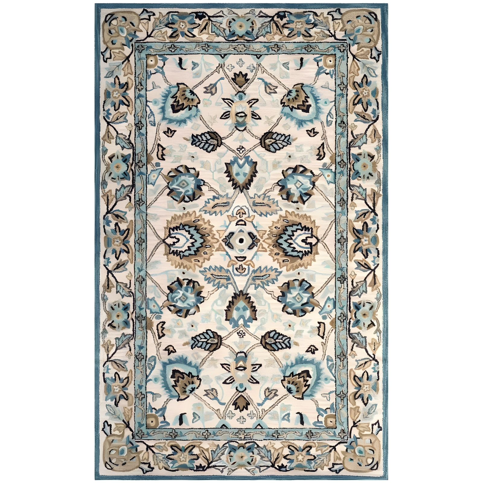 Antiquity AT812 Hand Tufted Indoor Area Rug - Peacock/Blue - 6'x9' - Safavieh
