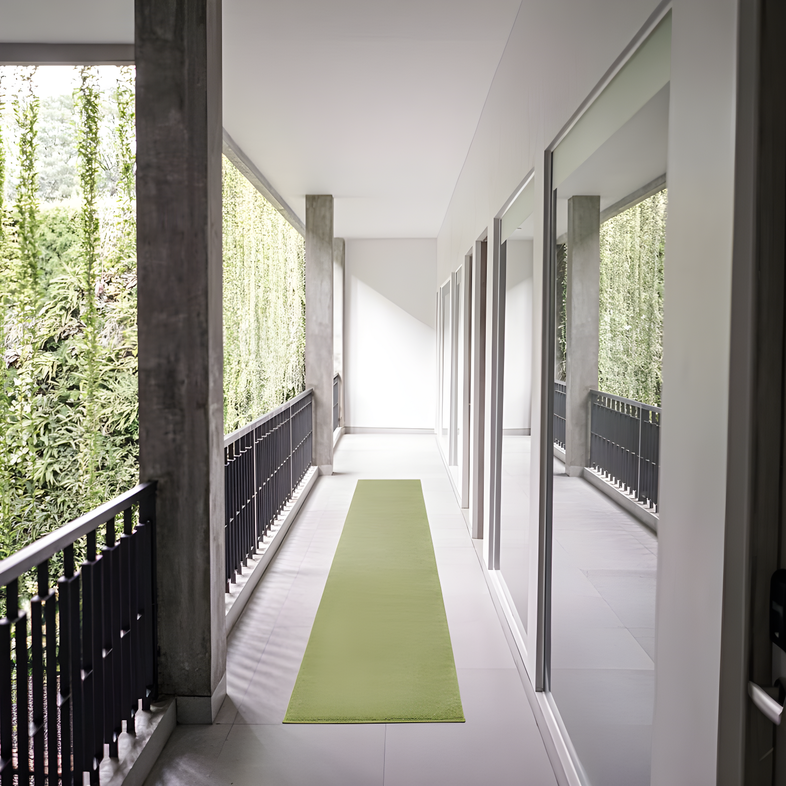 Nourison Nourison Essentials 2'2" x 12' Green Indoor Outdoor Rug