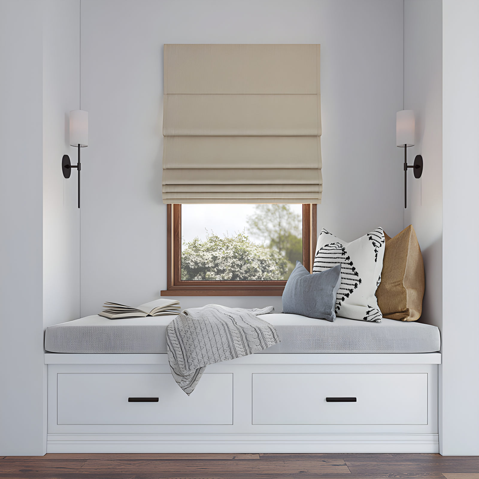 Sun Zero Pryer Textured 100% Blackout Cordless Roman Shade