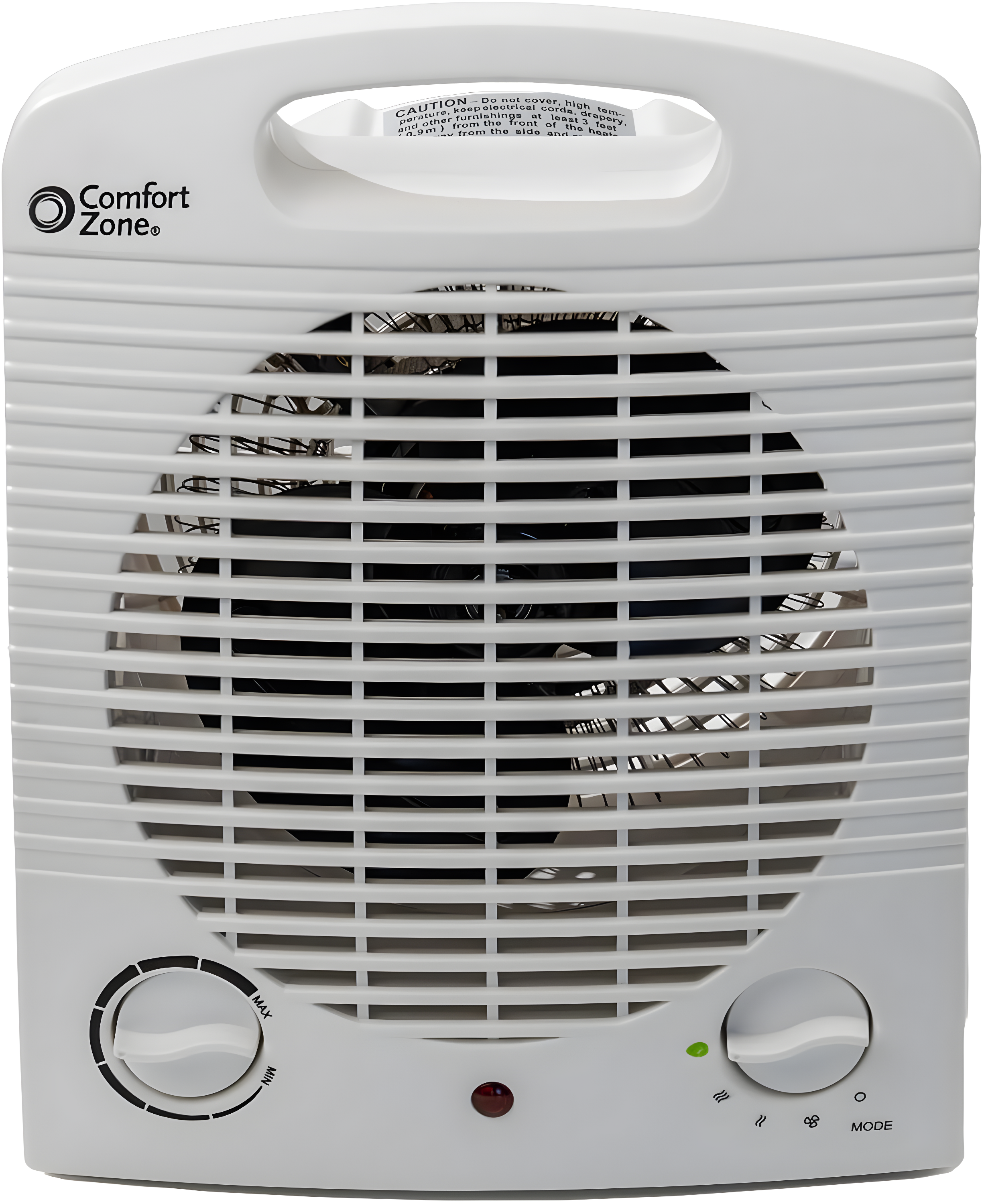 Comfort Zone Indoor Space Heater, Portable, Fan Forced, Electric, Adjustable Thermostat, Overheat Sensor, Safety Tip-Over Switch, & Stay Cool Housing, Ideal for Home, Bedroom, & Office, 1,500W, CZ35E