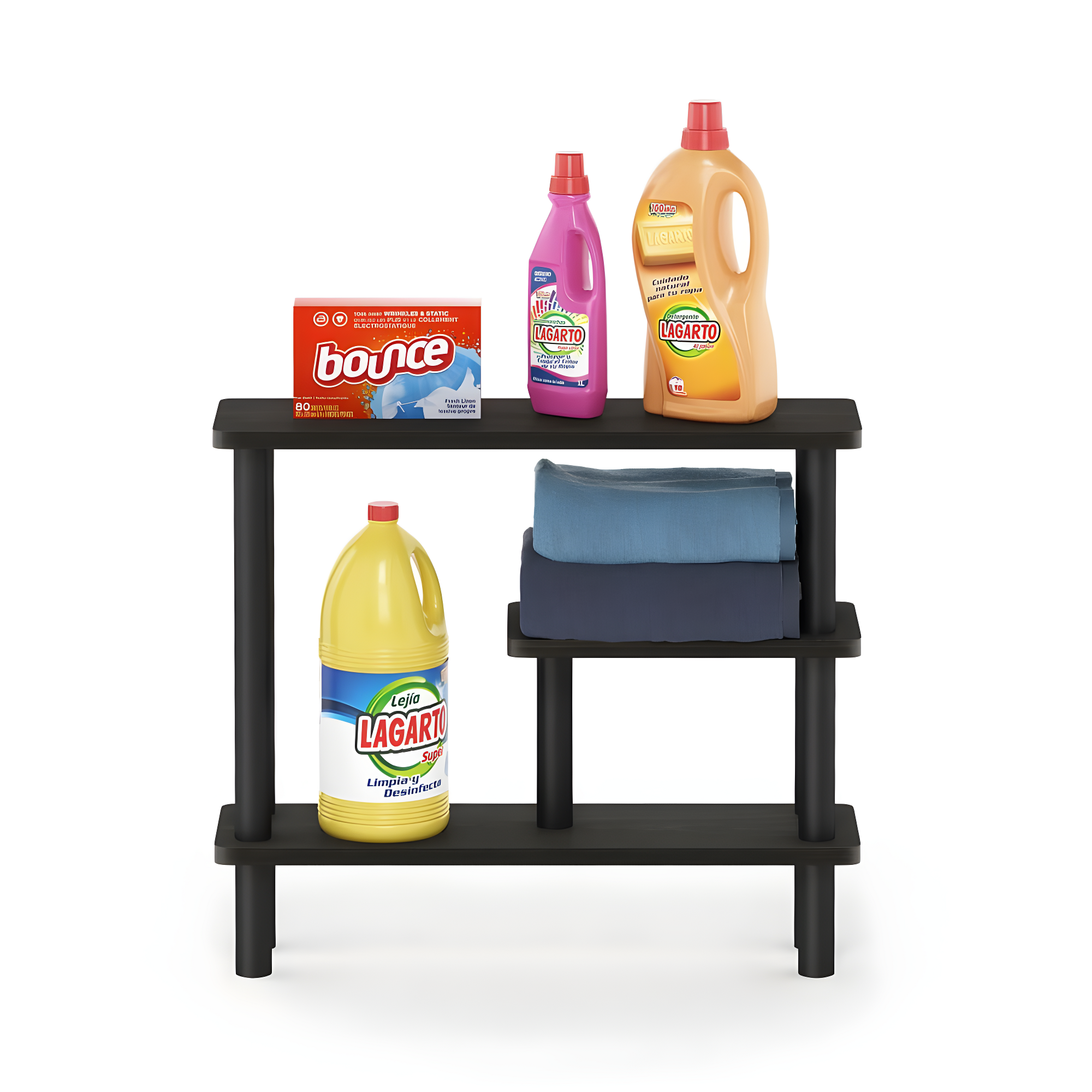 Furinno Turn-N-Tube Slim Space Saving Storage Rack, Espresso/Black