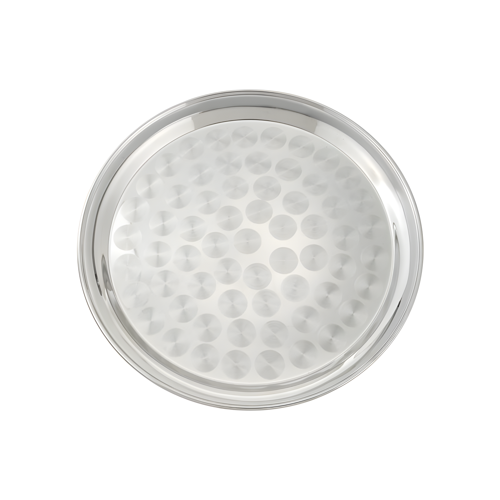 Winco Serving Tray with Swirl Pattern, Stainless Steel, Round, 12"