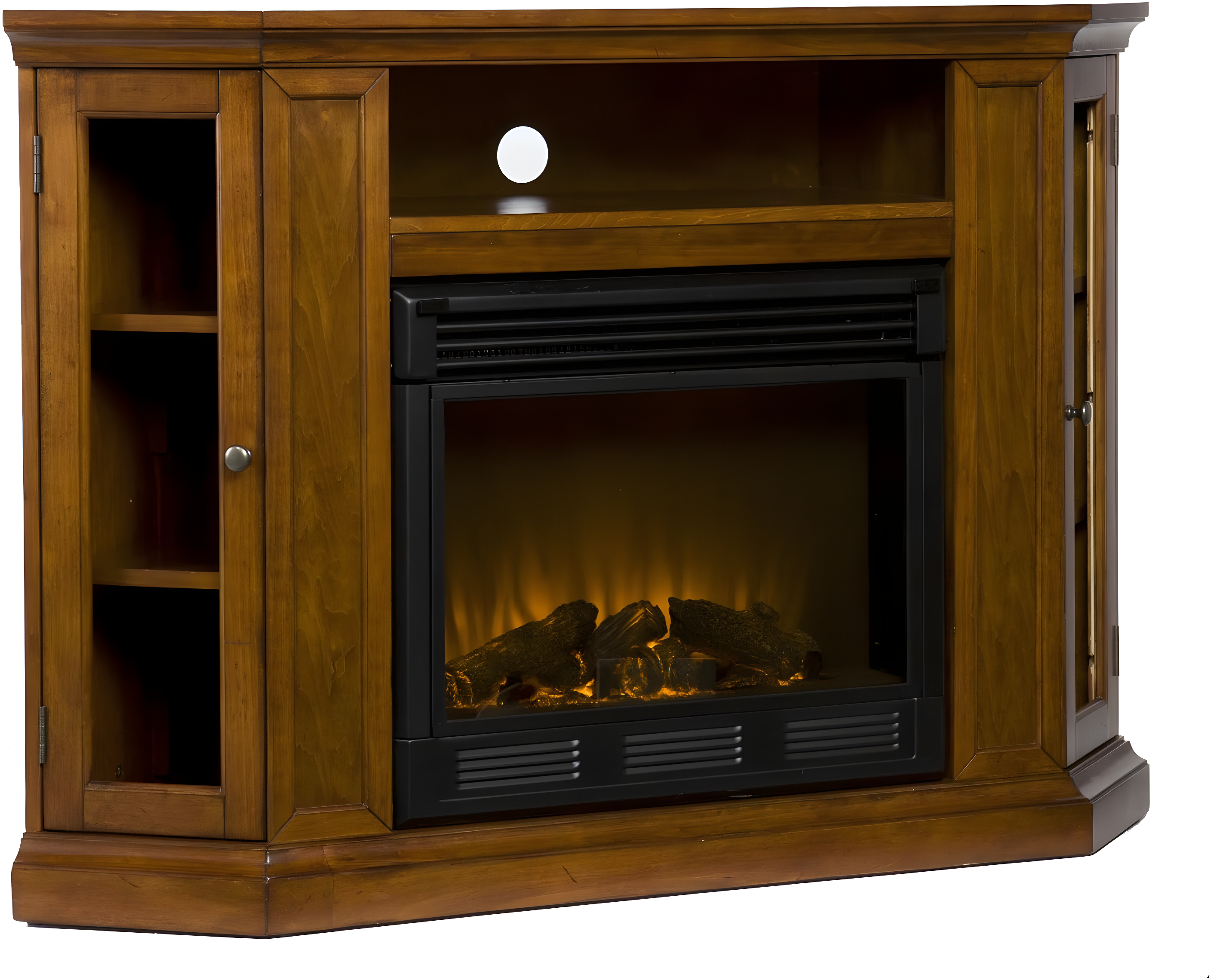 SEI Furniture Ponoma Convertible Media Electric Fireplace in Mahogany