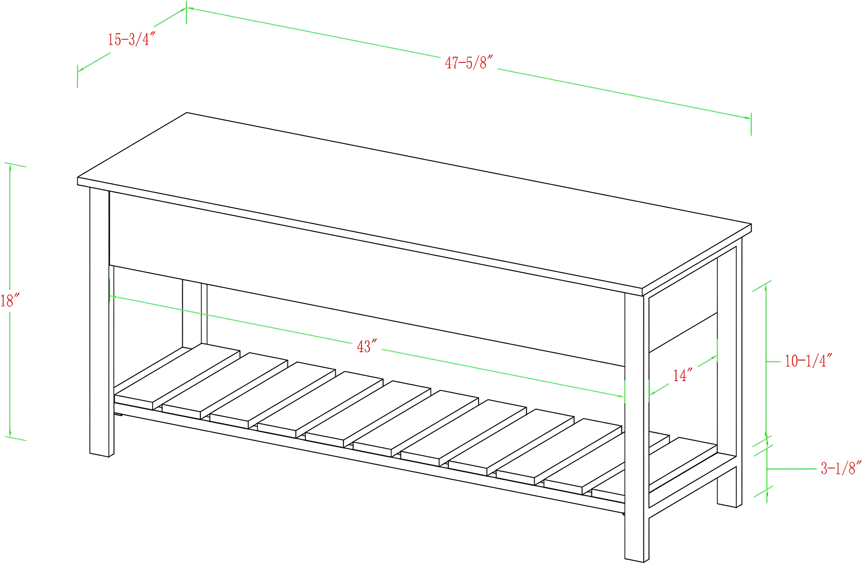Walker Edison Storage Bench, Grey Wash