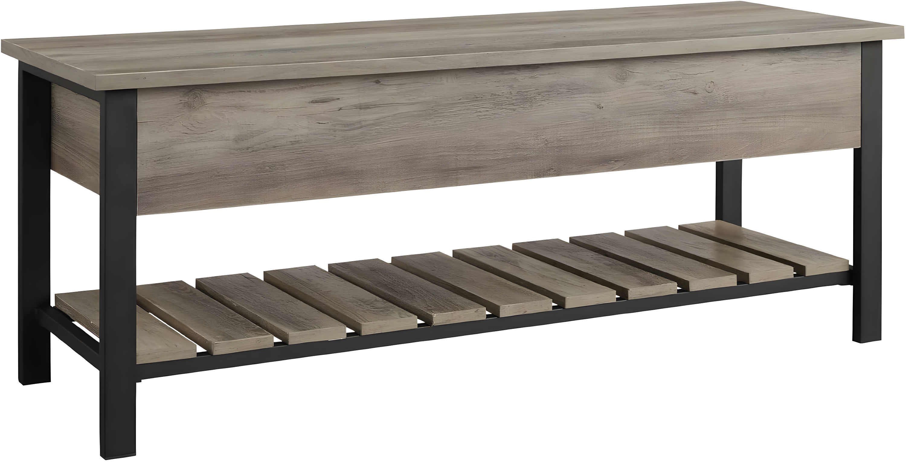Walker Edison Storage Bench, Grey Wash