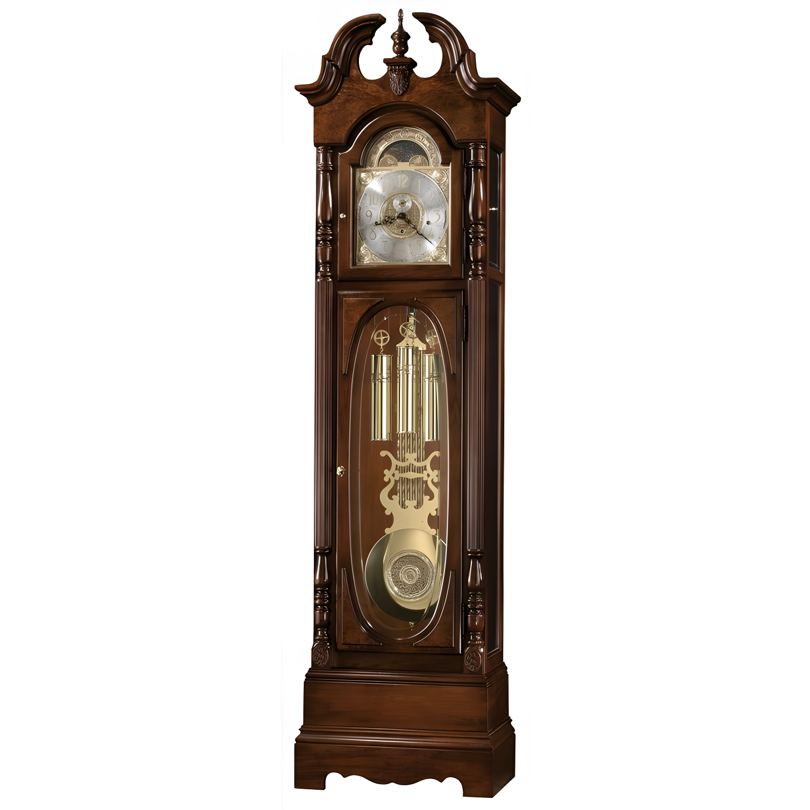 Howard Miller® Robinson 86.25'' H Solid + Manufactured Wood Grandfather Clock with Adjustable Chime Volume