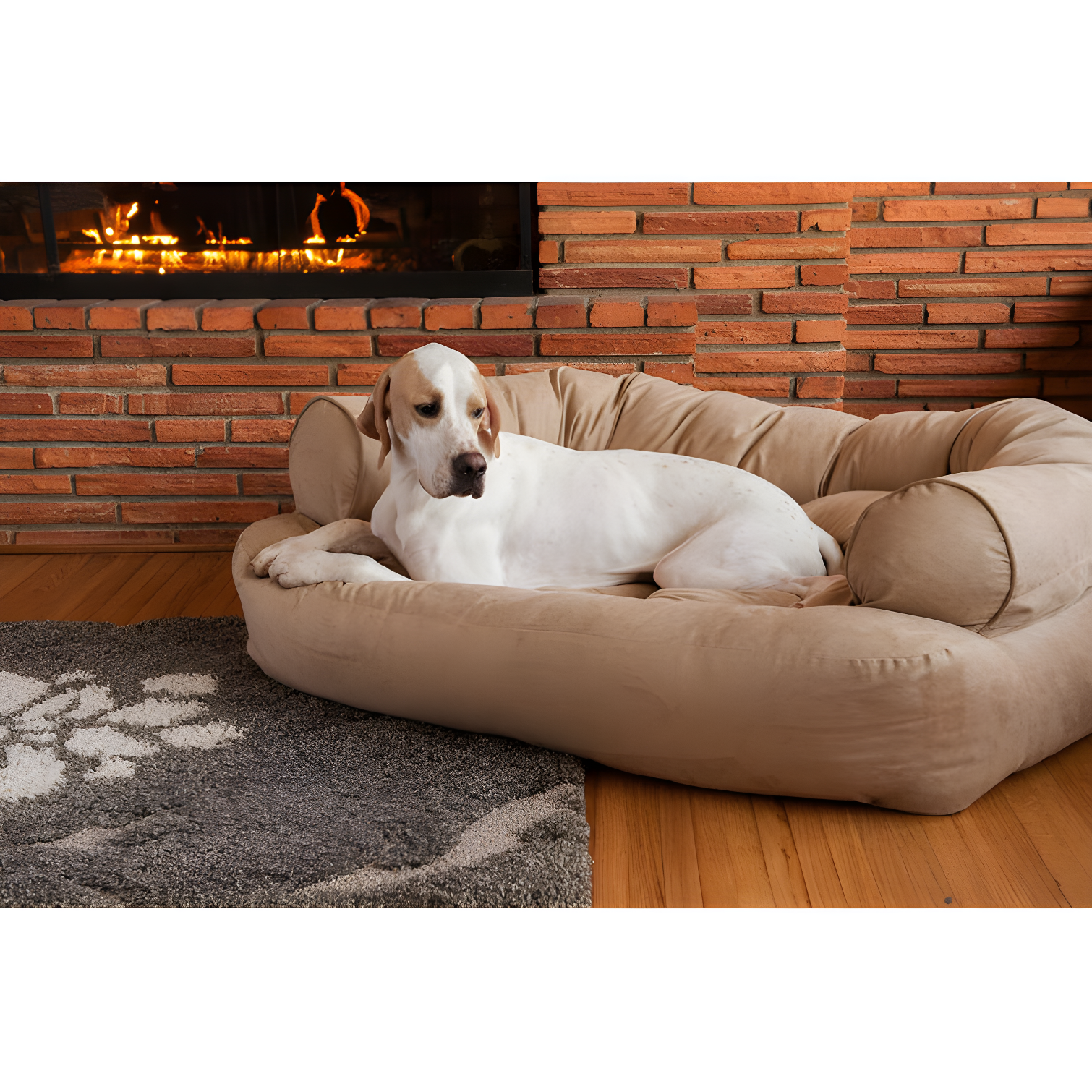 Snoozer Luxury Microsuede Overstuffed Bolster Dog Sofa