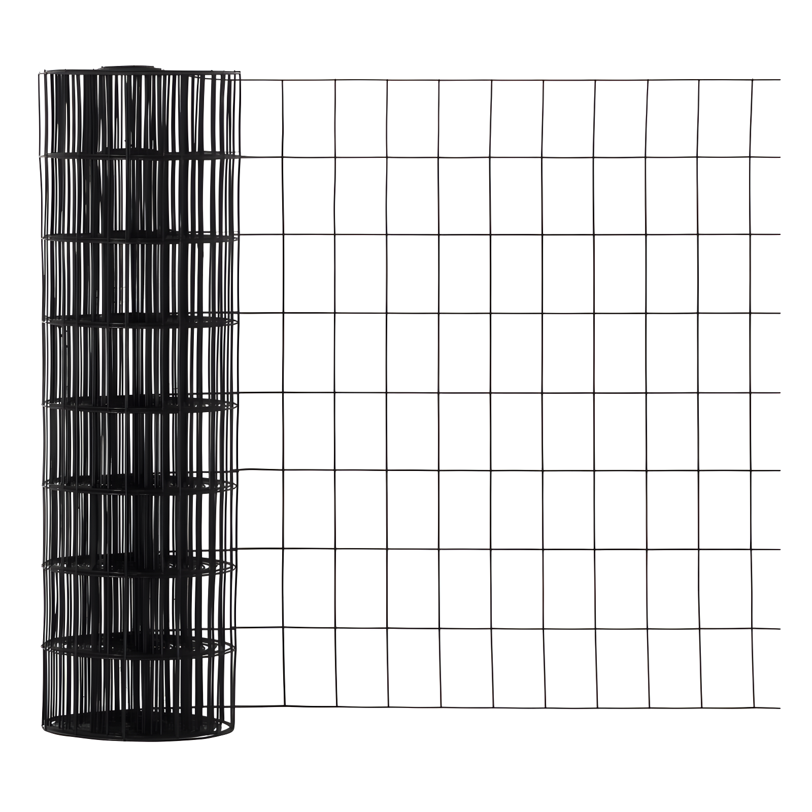 16 Gauge Black Vinyl Coated Steel Wire Roll, Mesh Size 3" x 2", Multiple Use for Home Improvement