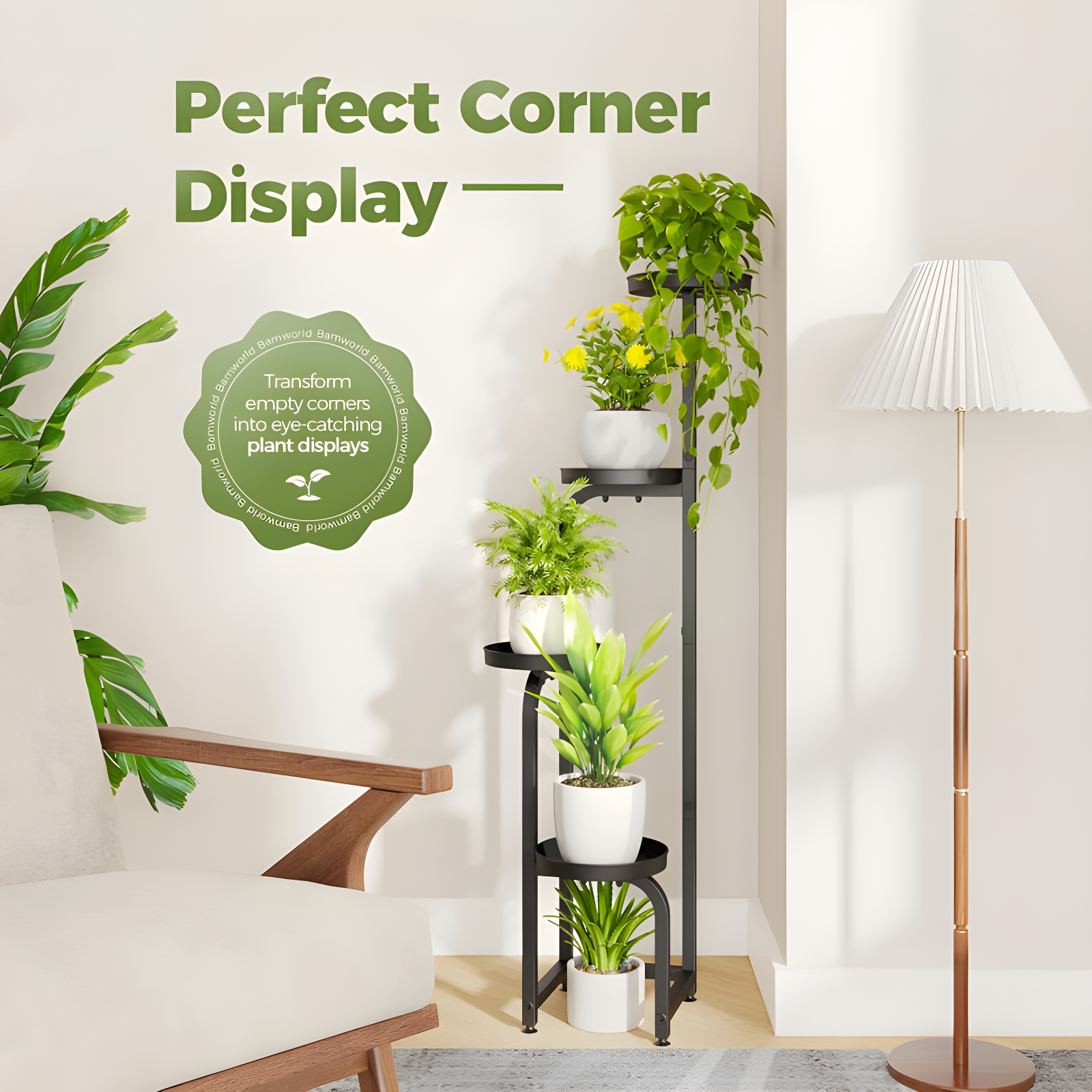 Tall Plant Stand Indoor Outdoor, 4 Tier Heavy Duty Plant Shelf For Patio Garden Balcony Living Room Bedroom