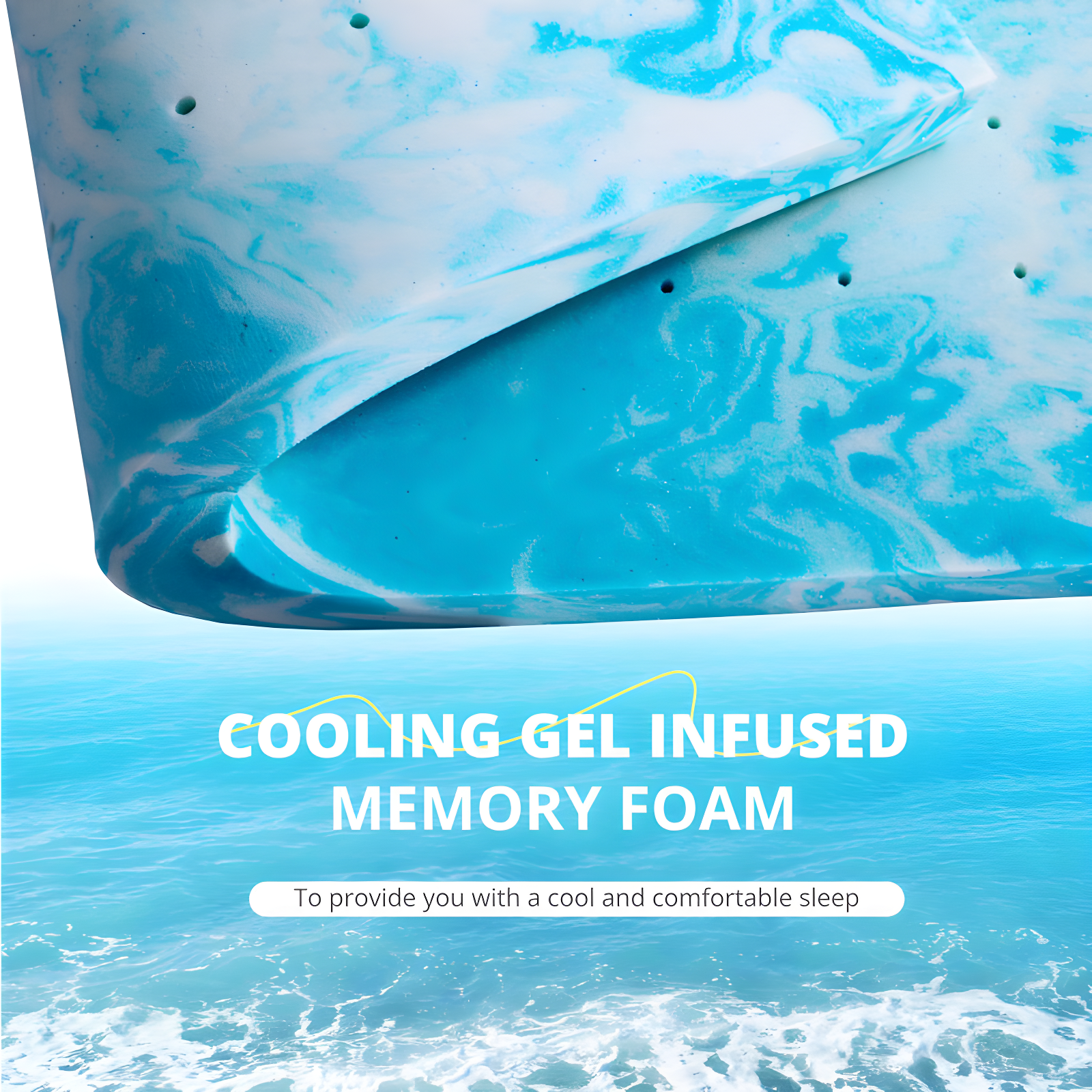 Alwyn Home 2 Inch Memory Foam Mattress Topper Twin Size, Gel Infused Memory Foam Bed Topper For Back Pain Relief, Cooling Mattress Pad,(Blue/Twin)