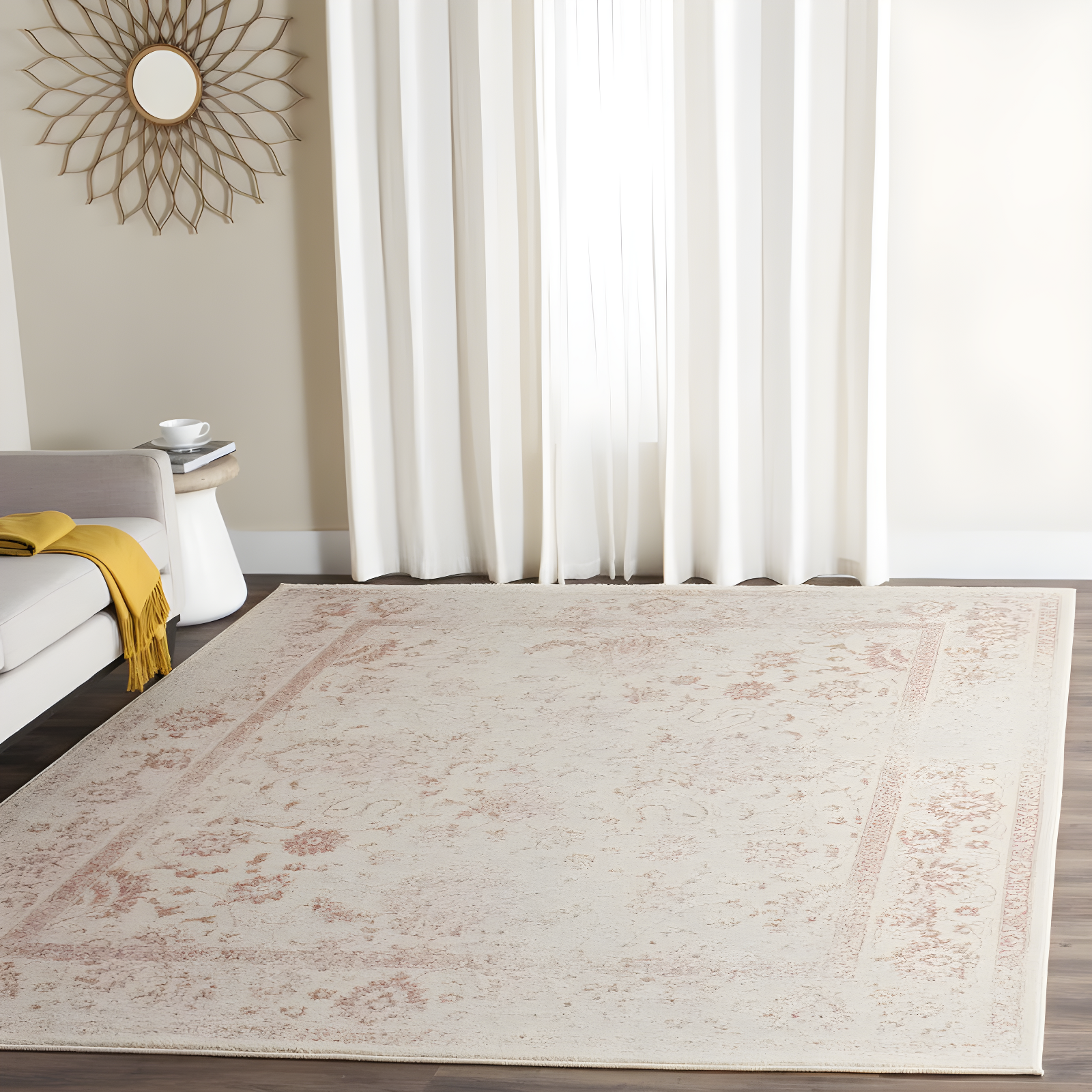 Adirondack ADR109 Machine Made Indoor Area Rug - Ivory/Rose - 8'x10' - Safavieh