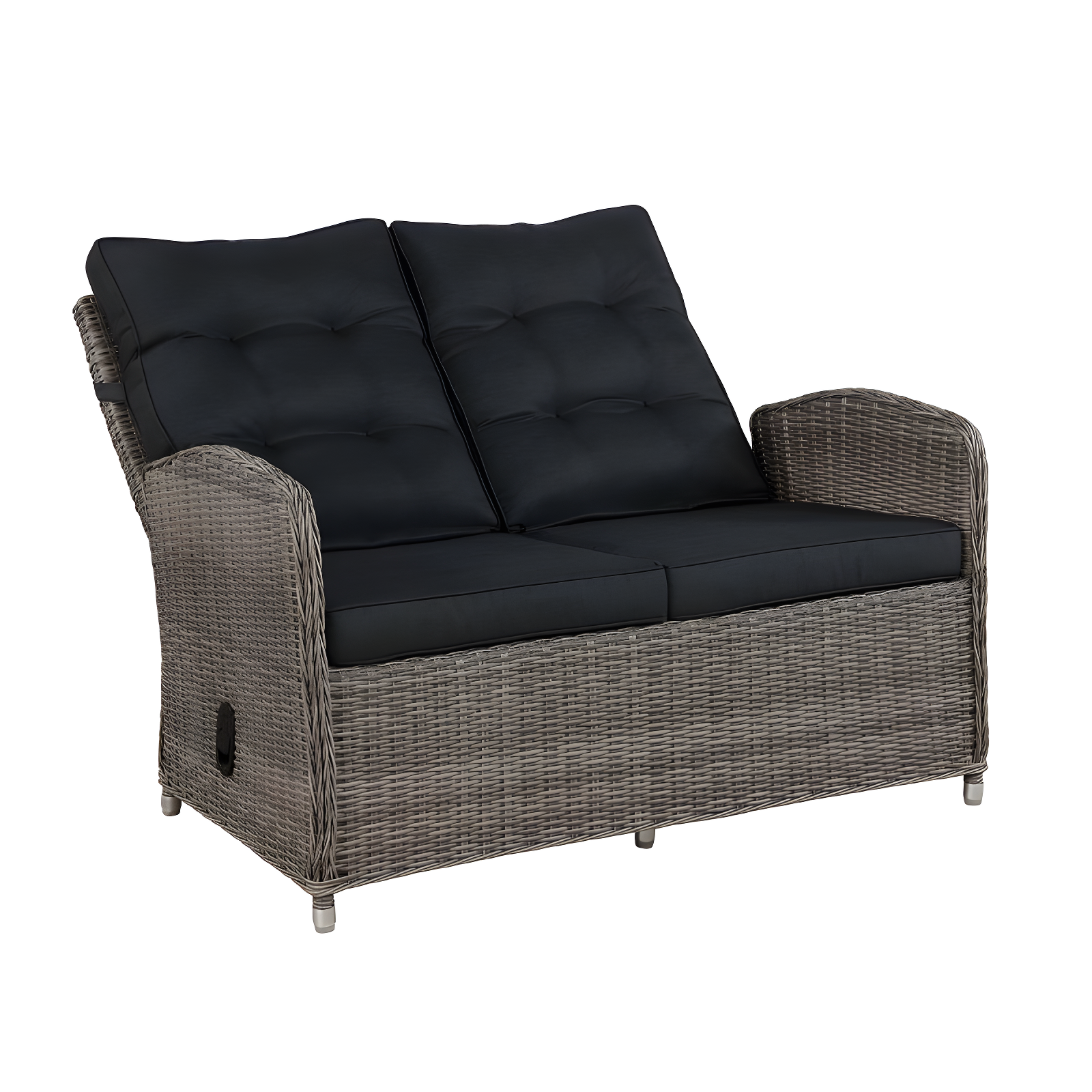 Monaco Outdoor 2 Seat Reclining Bench - Gray - Alaterre Furniture