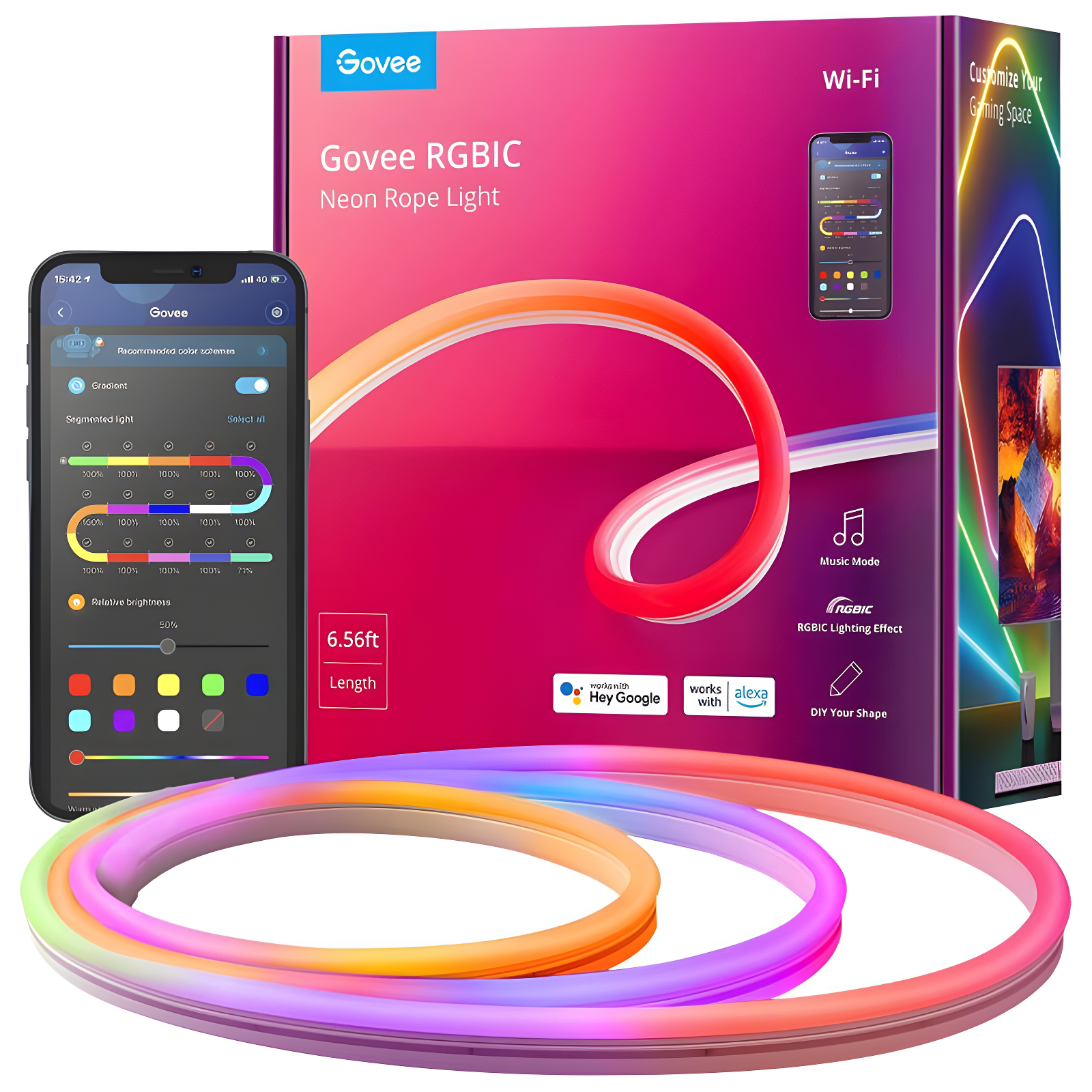 Govee RGBIC LED Neon Rope Light 6.5'