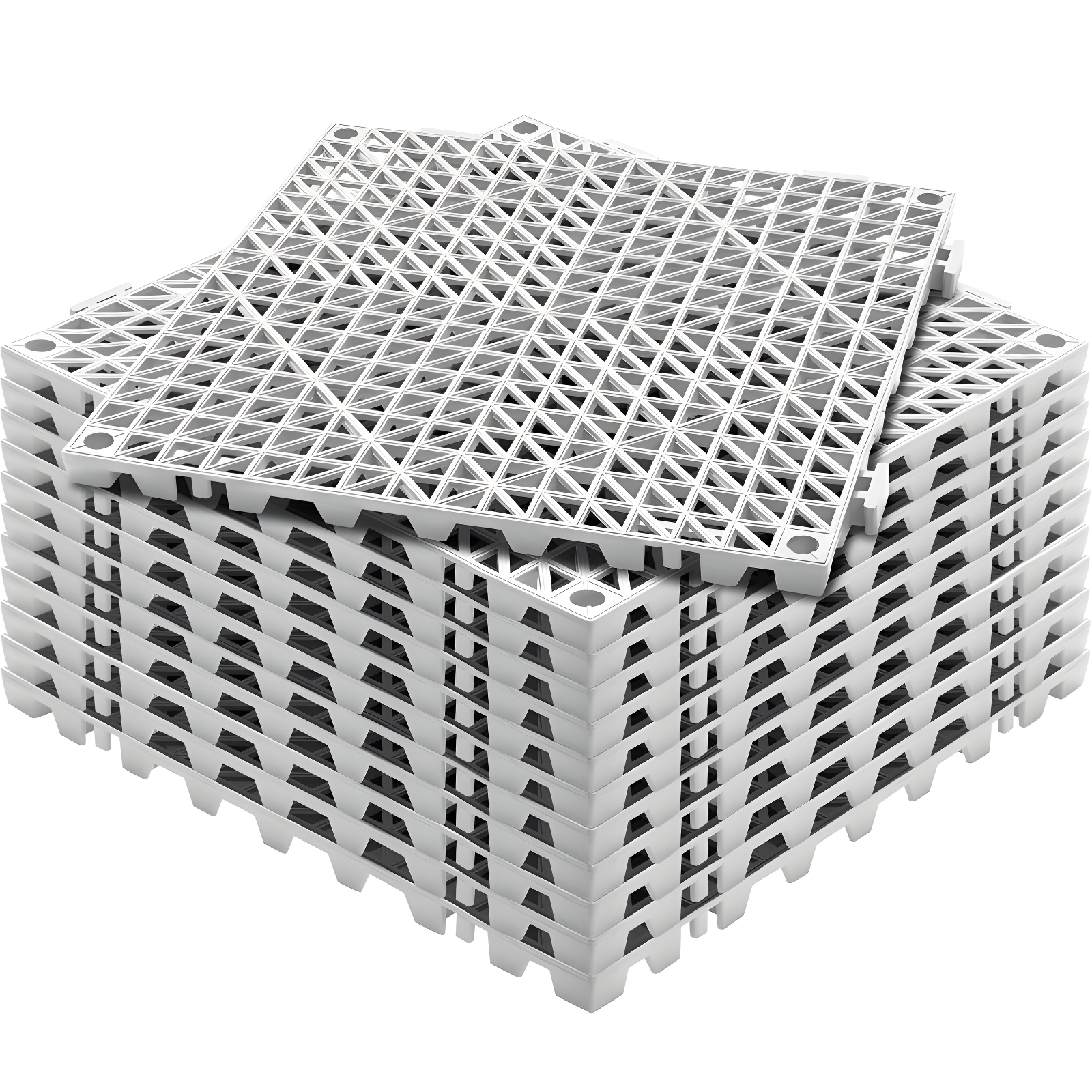 VEVOR 12'' W x 12'' L Garage Flooring Drain Tiles (Set of 12)
