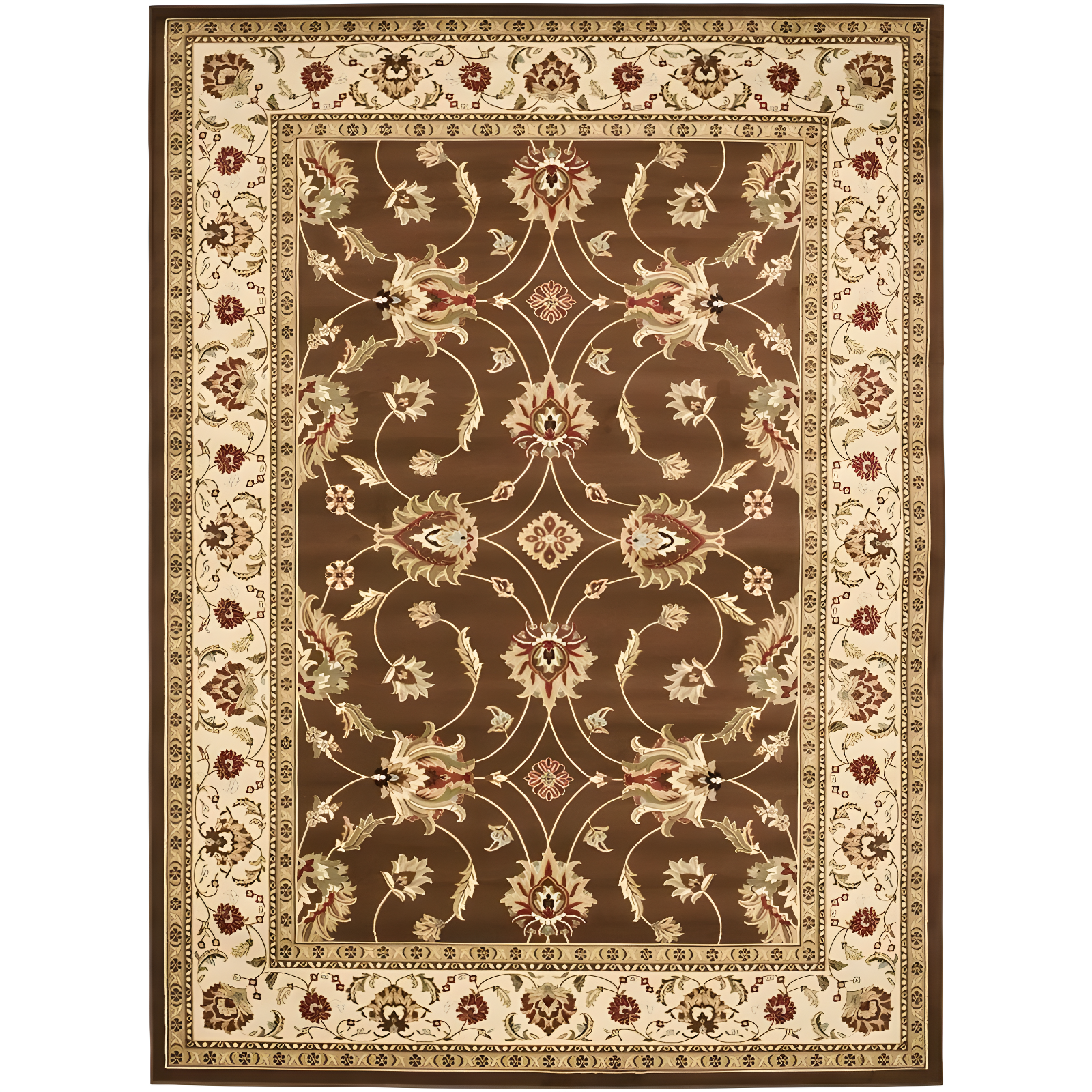 Lyndhurst LNH553 Power Loomed Area Rug - Brown/Ivory - 8'9"x12' - Safavieh.