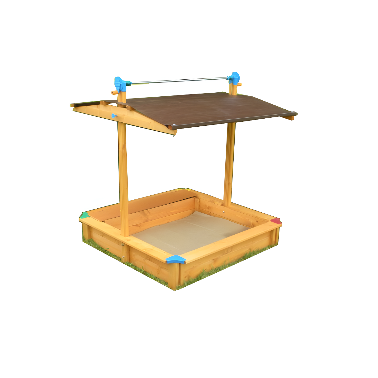 Exaco Exaco 40'' x 51'' Solid Wood Sandbox with Cover