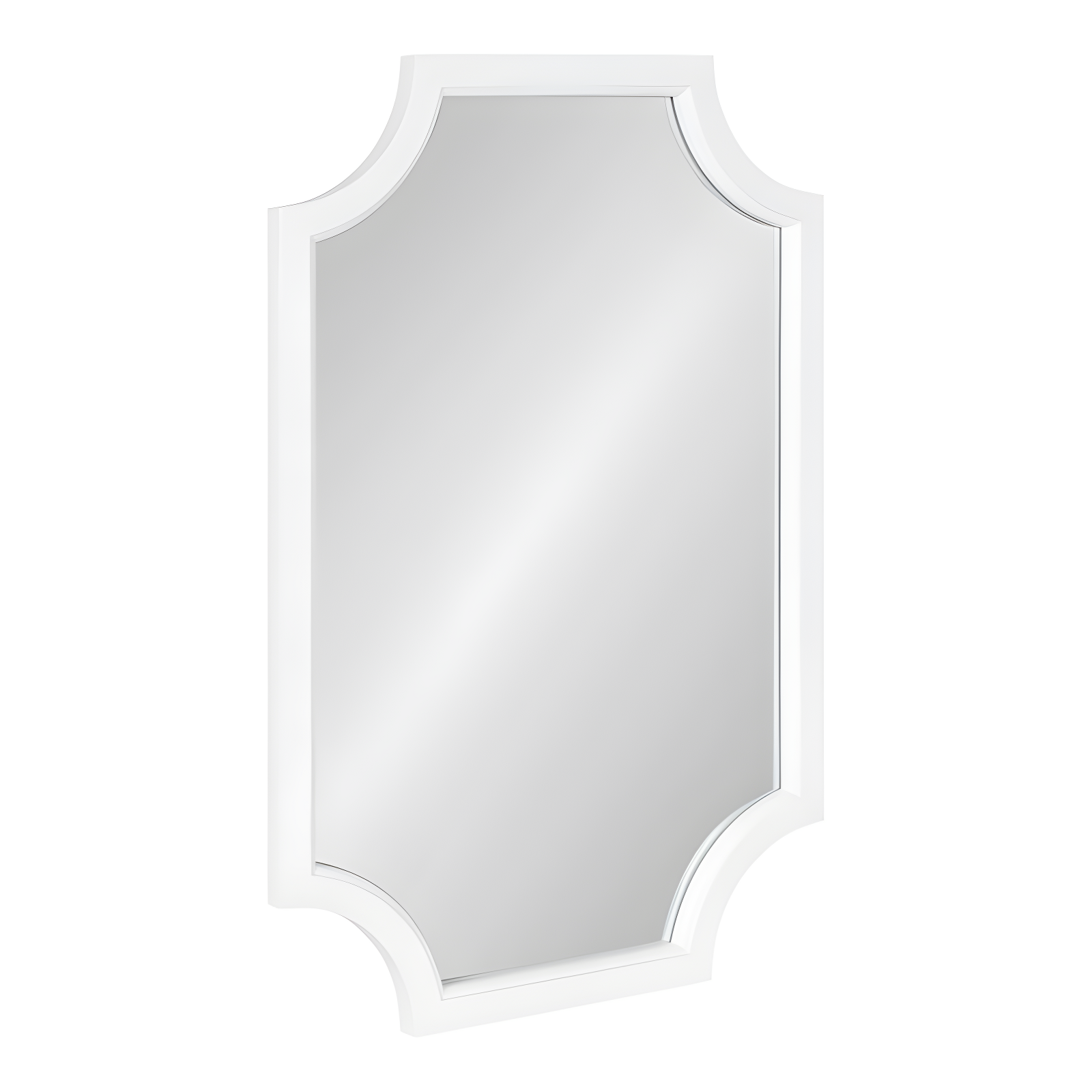 20" x 30" Hogan Scallop Wall Mirror White - Kate & Laurel All Things Decor: Modern MDF Frame, No Assembly Required