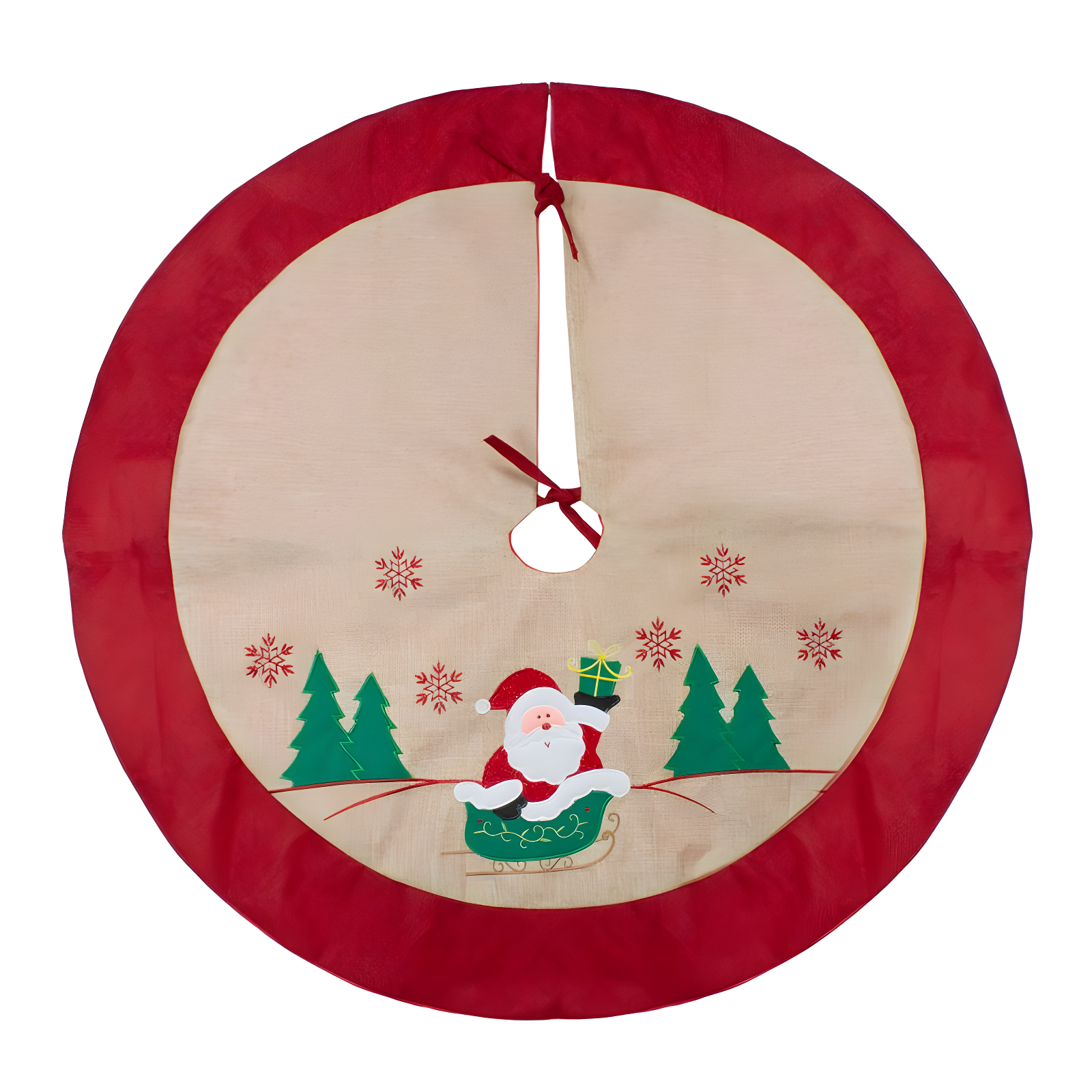 Northlight Santa Claus in Sleigh Embroidered Christmas Tree Skirt - 36"