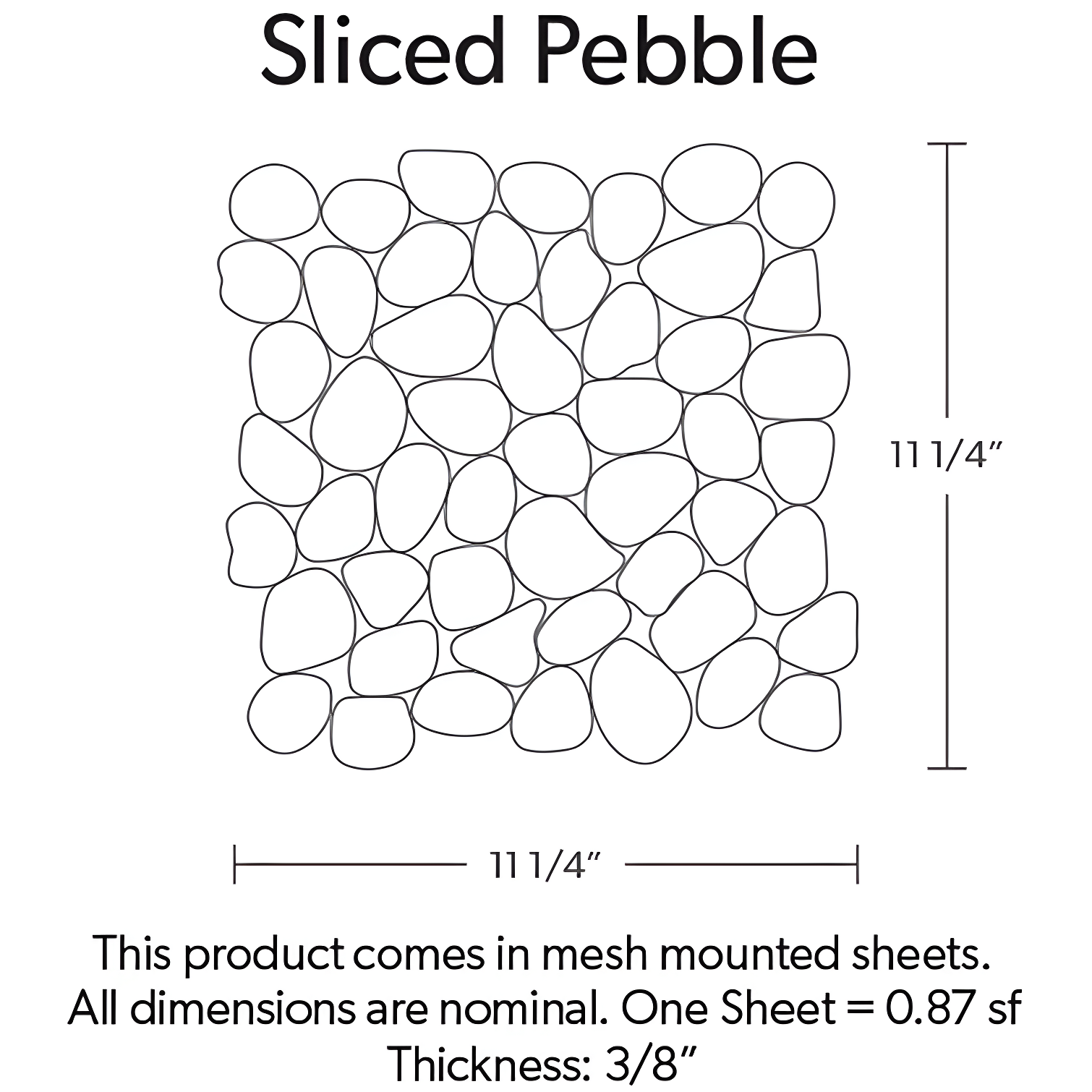Sliced Pebble Mosaic Wall & Floor Tile