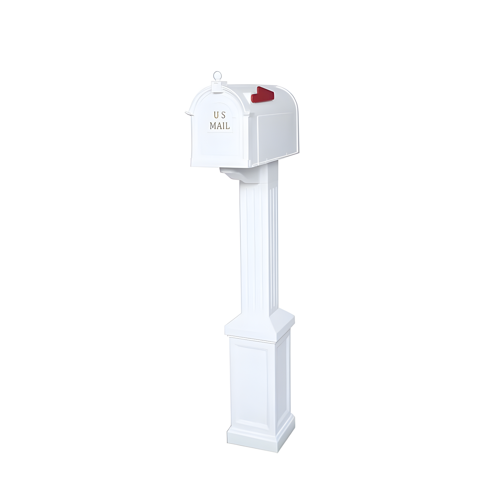 Large White Vinyl Post Mount Mailbox and Post Kit