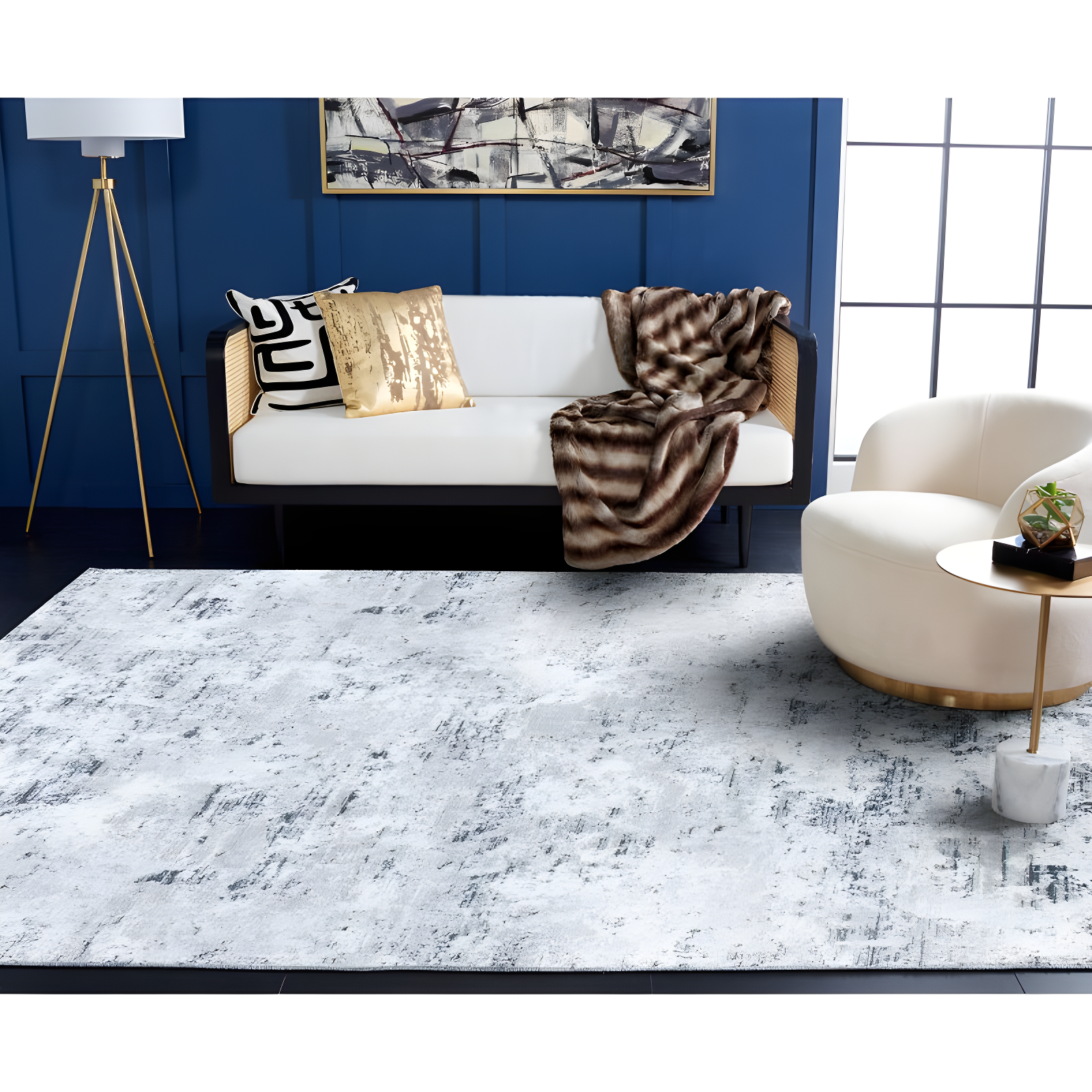 Amelia ALA705 Power Loomed Area Rug - Grey/Ivory - 6'x9' - Safavieh.