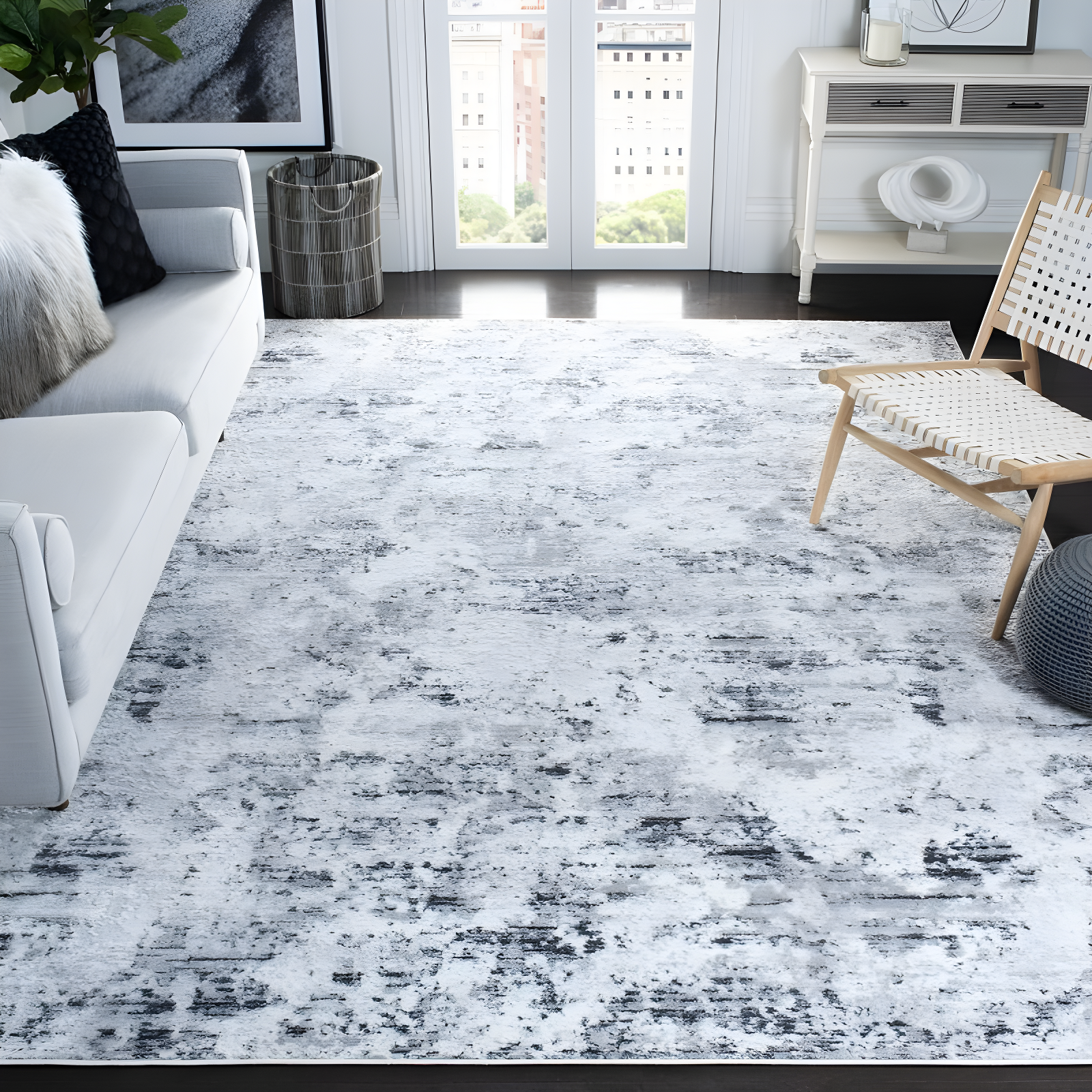 Amelia ALA705 Power Loomed Area Rug - Grey/Ivory - 6'x9' - Safavieh.