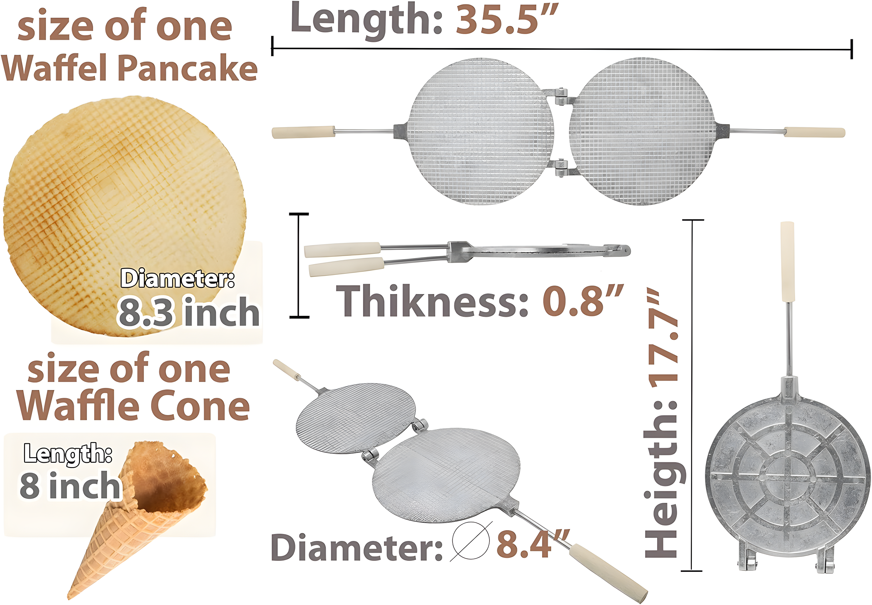 Waffle Maker - Waffle Cone Maker - Krumkake Iron - Wafer Maker - Waffle Makers - Waffle Cone Maker Machine - Stroopwafel Maker - Ice Cream - Wafer Iron Stroopwafel - Вафельница для трубочек