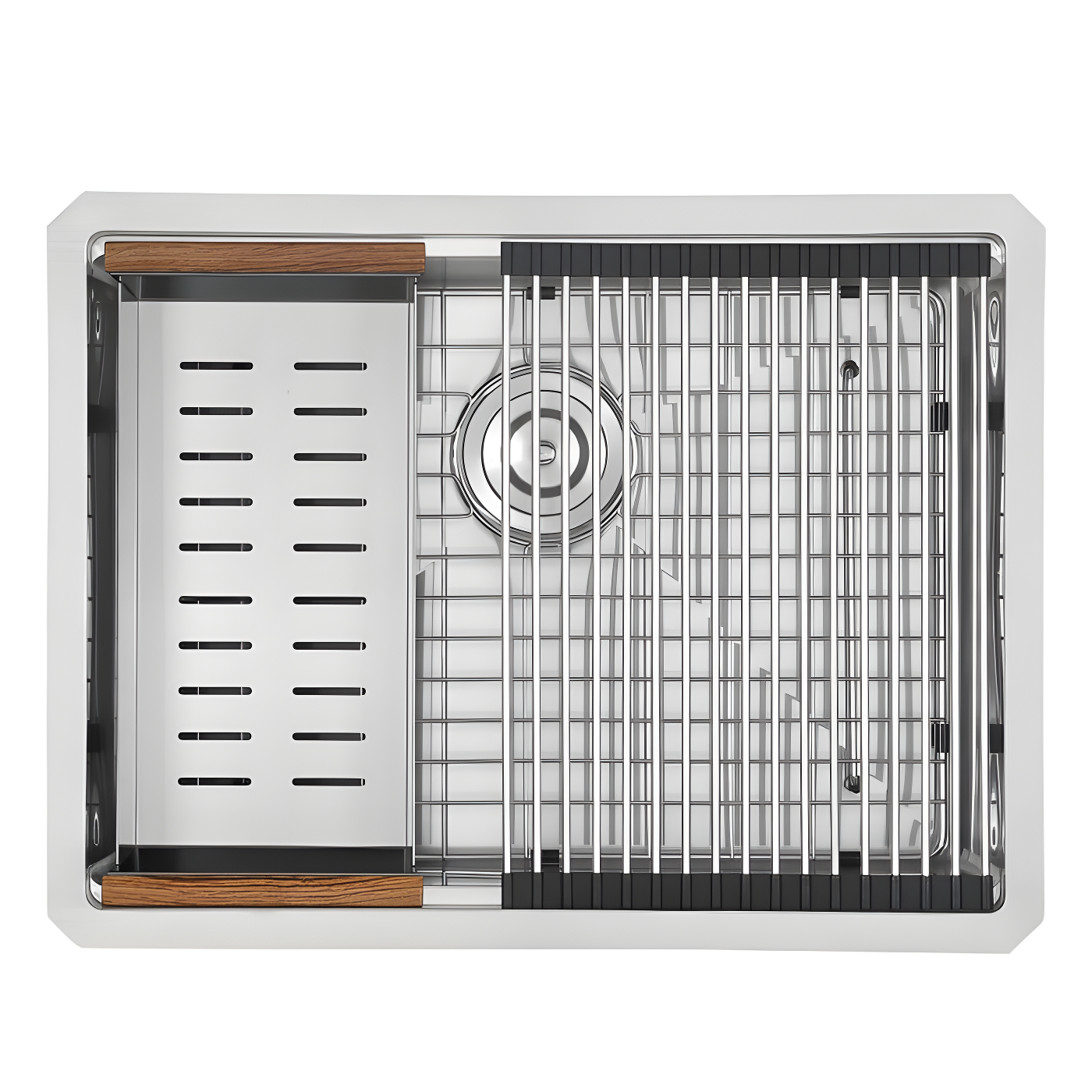 Ancona  25 in. Handmade Undermount Single Bowl Workstation Kitchen Sink
