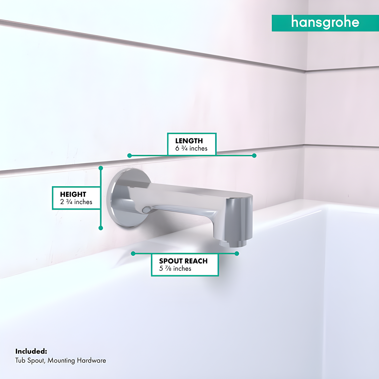 Hansgrohe Metris S Wall Mounted Tub Spout Trim