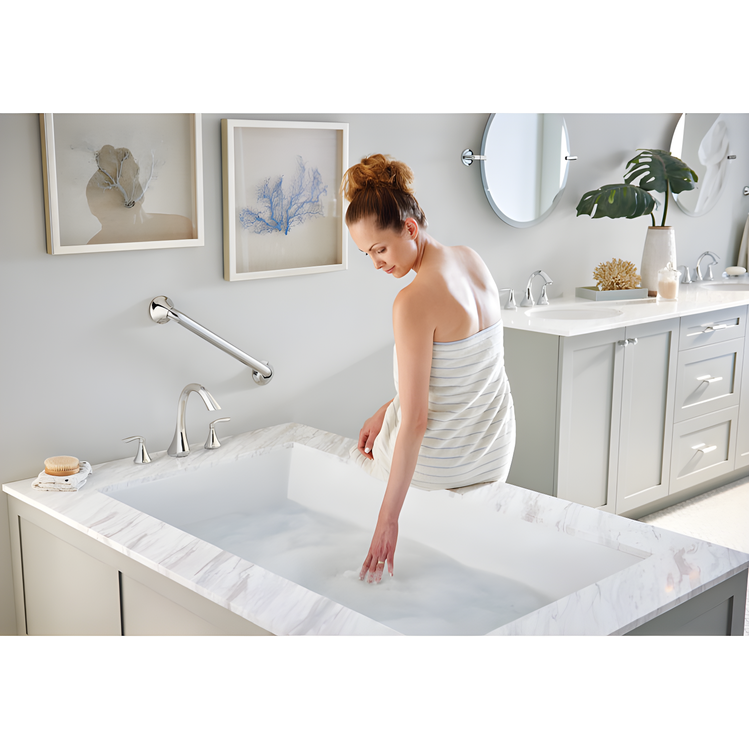 Eva Double Handle Deck Mounted Roman Tub Faucet Trim