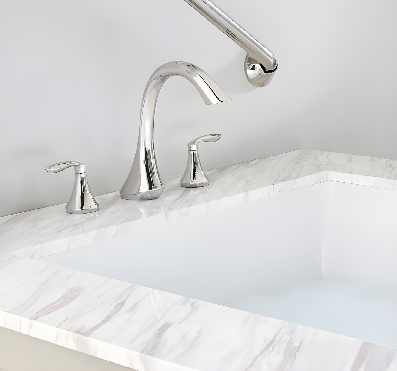 Eva Double Handle Deck Mounted Roman Tub Faucet Trim