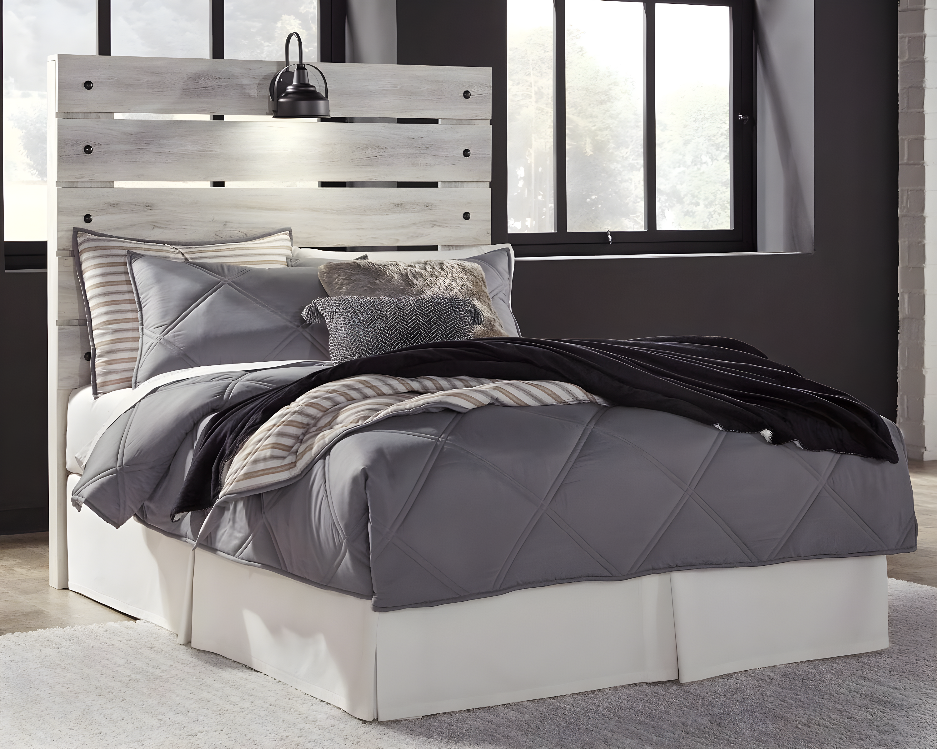 Bowery Hill Full Panel Headboard in Whitewash