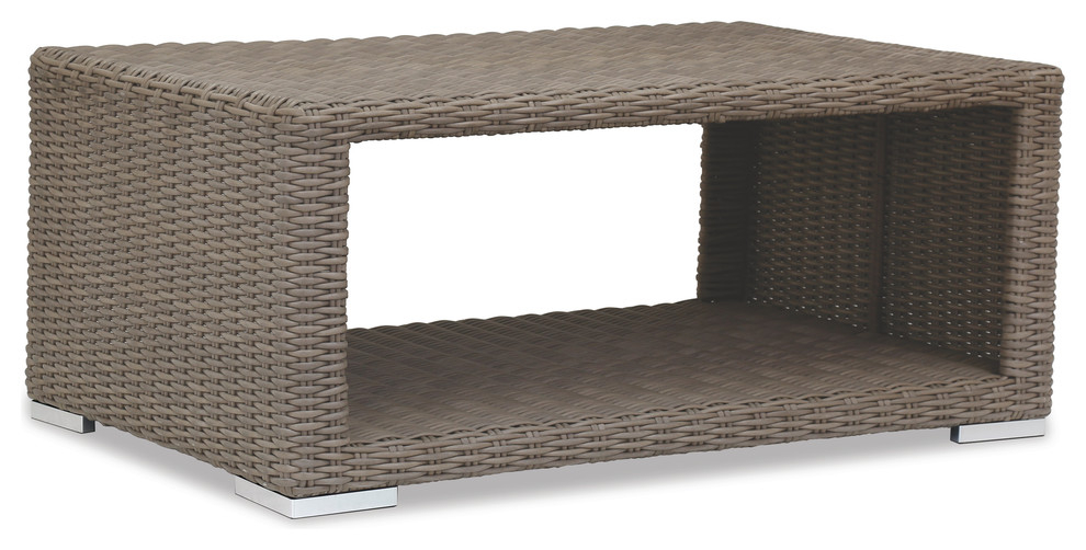Coronado Casual Sophisticated Driftwood Resin Wicker Coffee Table