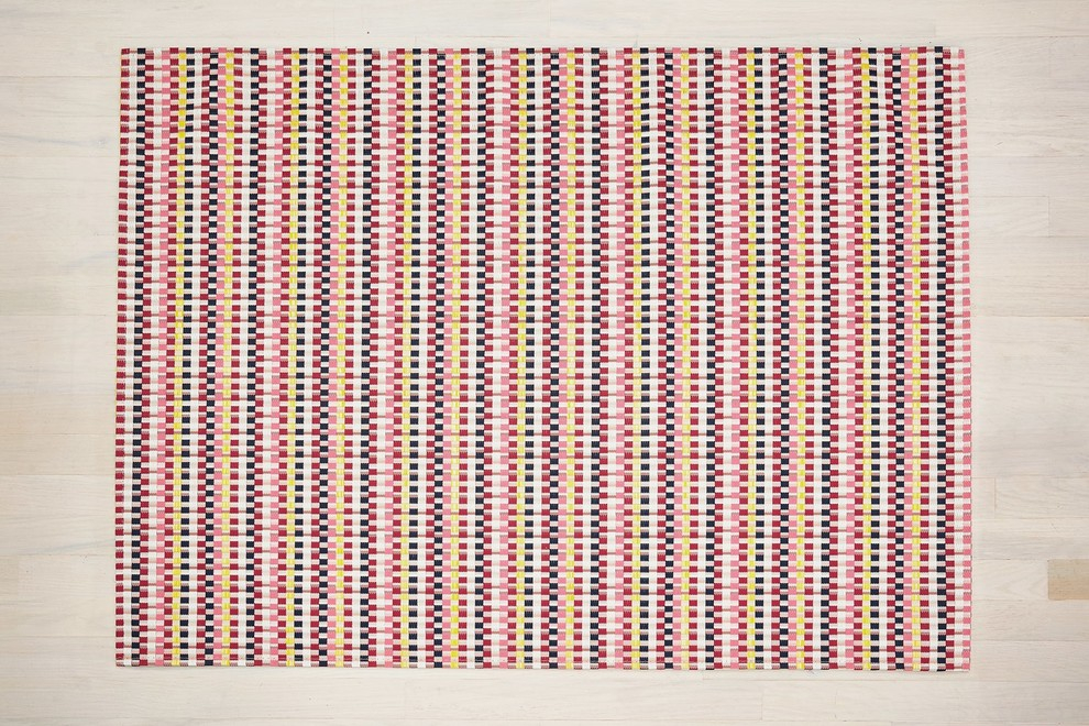 Pansy Stripe Easy-Care Rectangular Woven Floor Mat