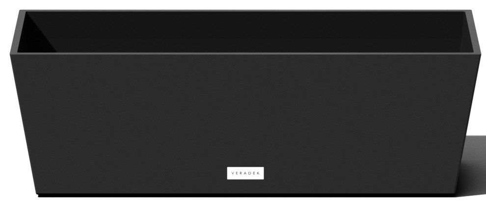 9 in. x 25 in. Black Plastic Window Box