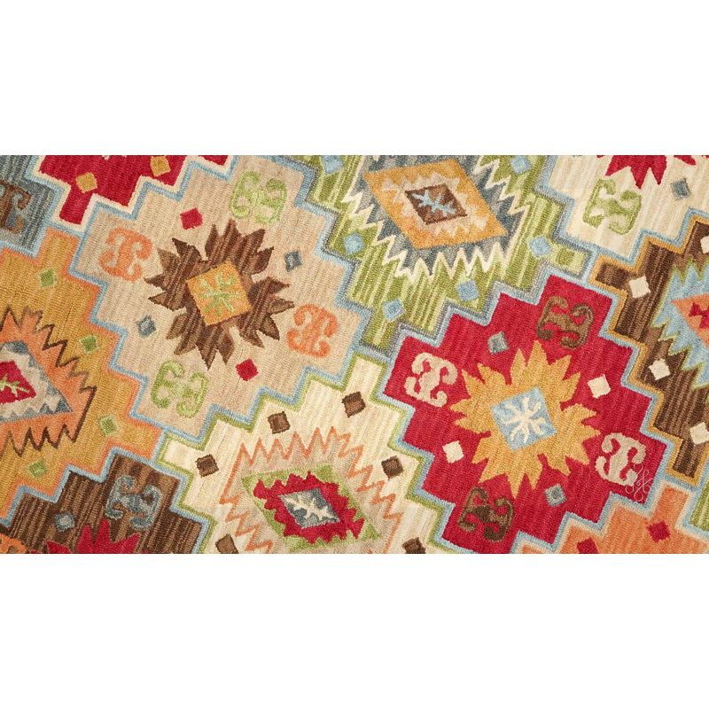 3'6"x5'6" Tangier Baylor Multi Area Rug - Momeni: Geometric Wool, Handmade Hooked, Medium Pile Rug
