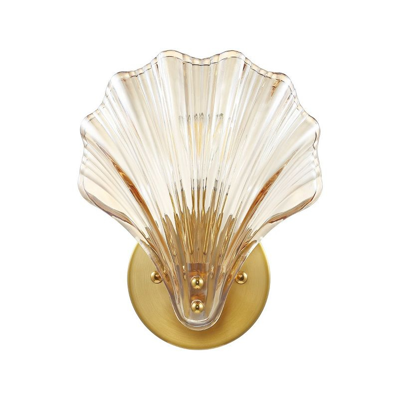 Sirena 5.5" Wall Sconce (Set of 2) - SCN4087 - Amber/Brass - Safavieh