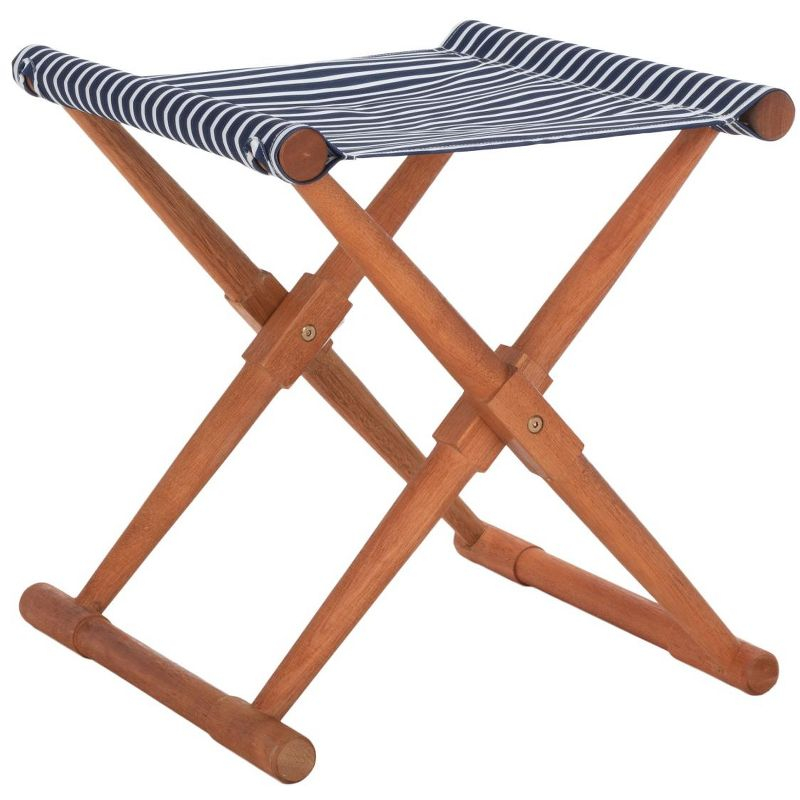 Breanne Stool Indoor/Outdoor (Set Of 2) - PAT7053 - Natural/Navy Stripe - Safavieh