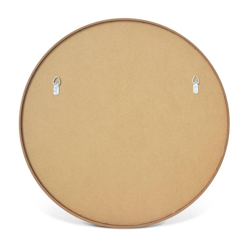 28" Wood Round Mirror Natural - WallBeyond: Pine Frame, 27" Diameter, Modern Decor, Wall Mount