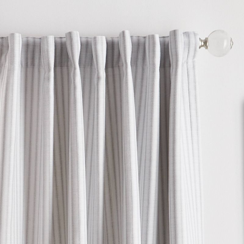 Martha Stewart 2pk 84" Ticking Stripe Back Tab Blackout