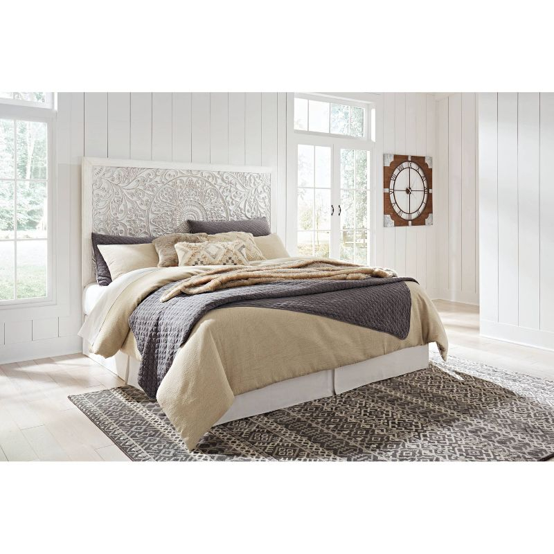 King Paxberry Panel Headboard White - Signature Design by Ashley: Traditional Style, Adjustable Height, Laminate Finish
