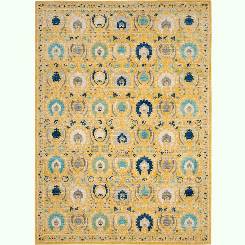 Evoke EVK251 Power Loomed Area Rug - Gold/Ivory - 6'7"x9' - Safavieh.